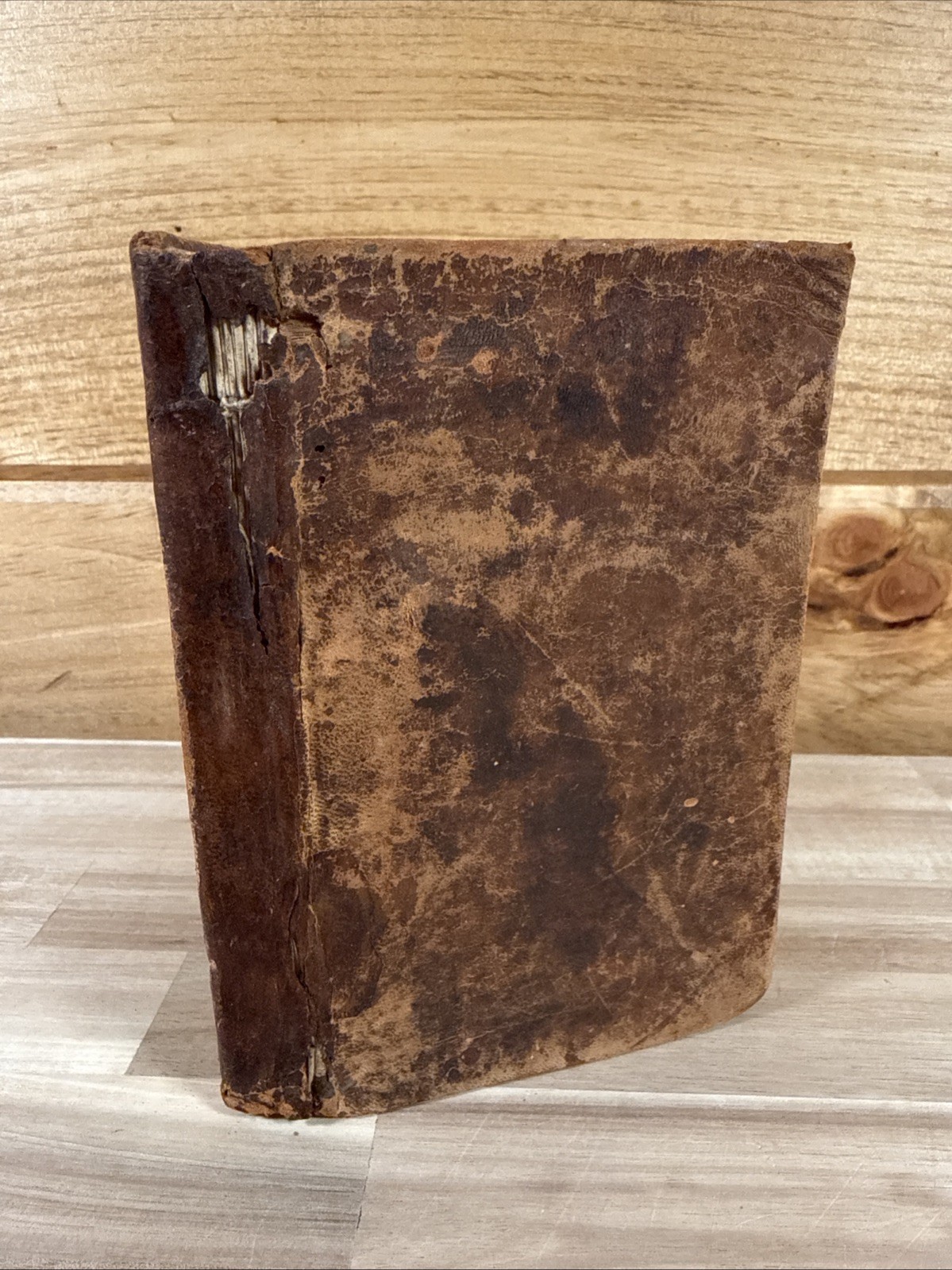 1843 NEW TESTAMENT rare WELLS-RIVER vermont IRA WHITE leather ANTIQUE old