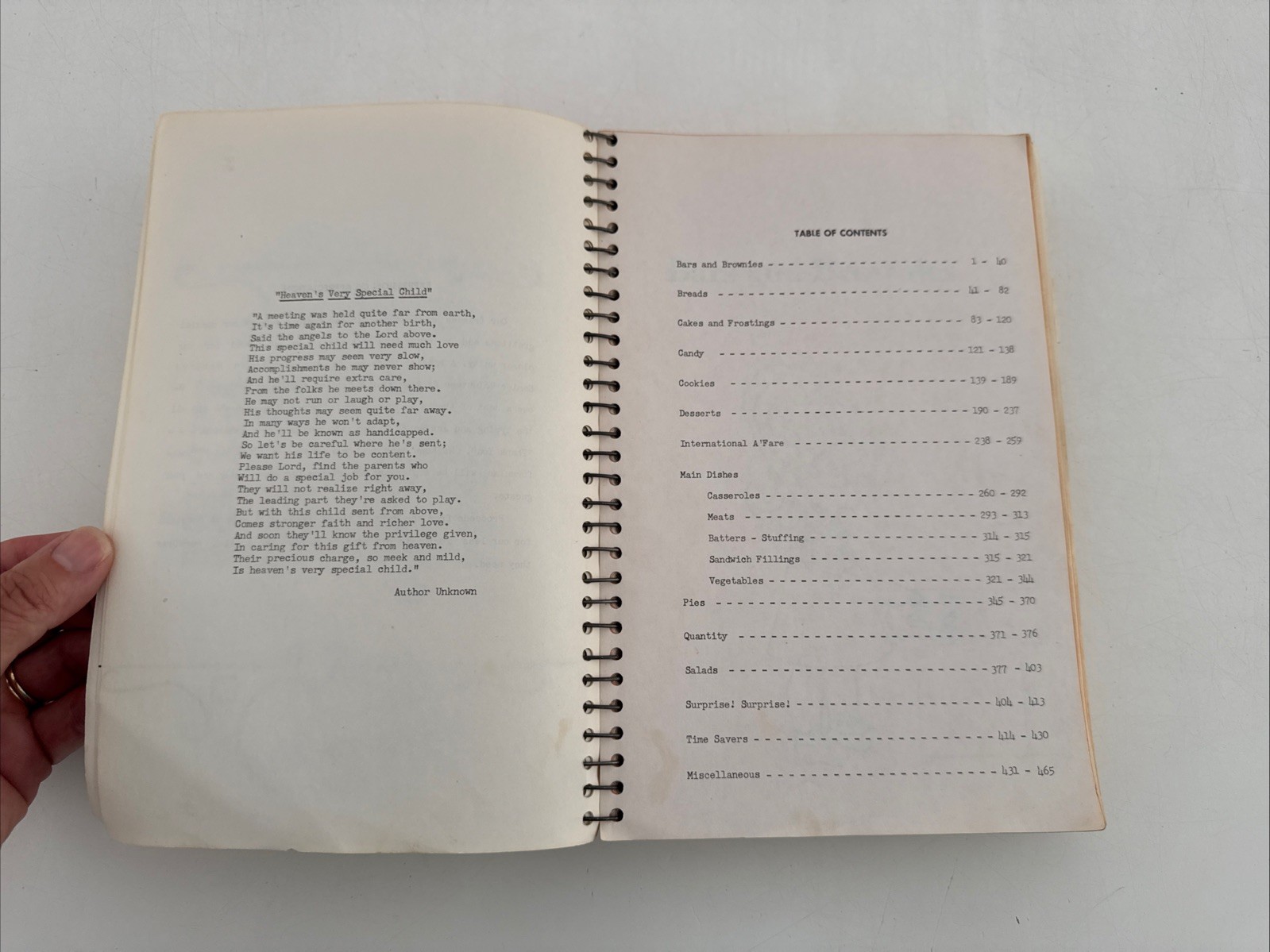 Vintage 1970 Worthington, MN Crippled Children School Fundraiser Spiral Cookbook