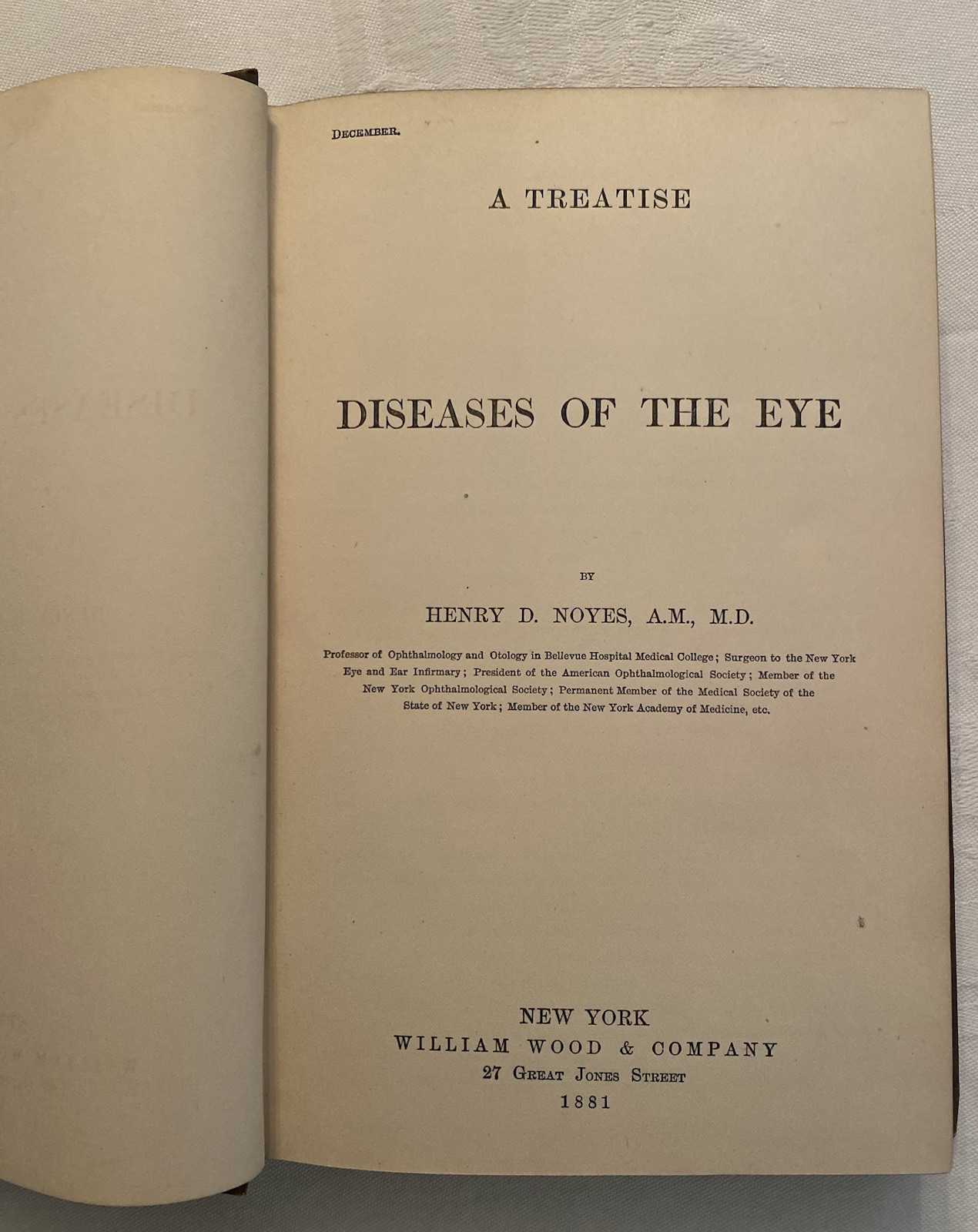 Wood’s Library Of Standard Medical Authors 1881 Diseases Of The Eye 360 Pages