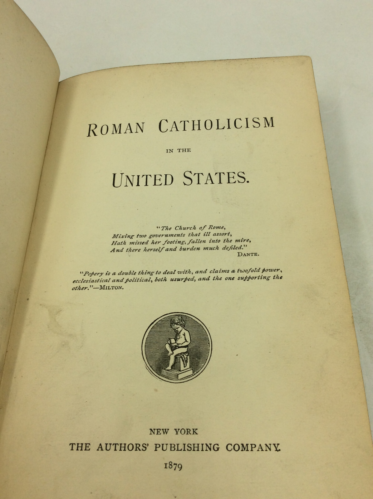 ROMAN CATHOLICISM IN THE UNITED STATES – 1879 – Anti-Catholic – SCARCE