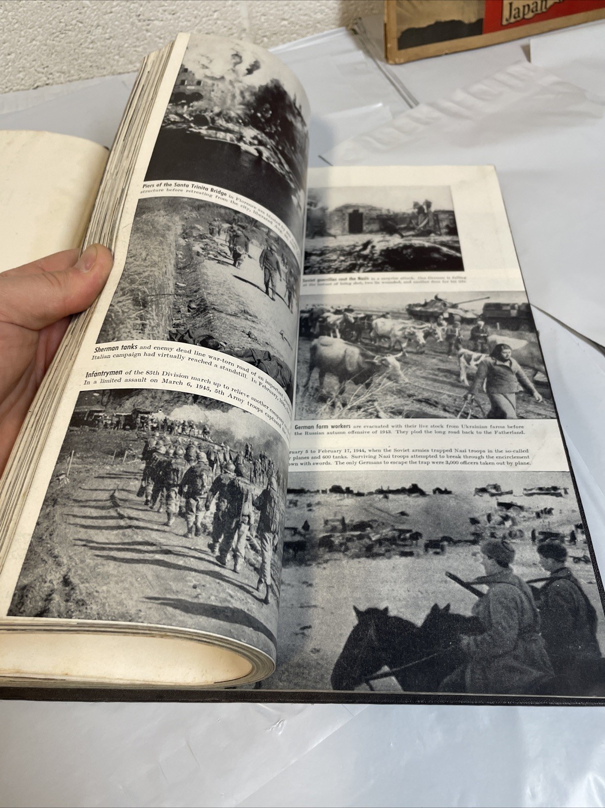 1946 Collier’s Photographic History Of World War II WW2 Hardback Book Vtg Pics