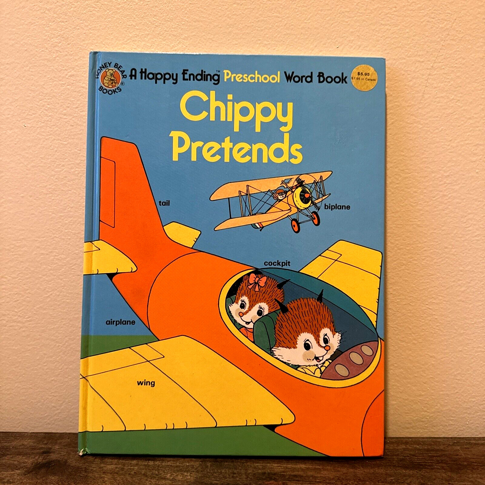 Chippy Pretends Happy Ending Preschool Word Book 1987 Honey Bear Board Book Good