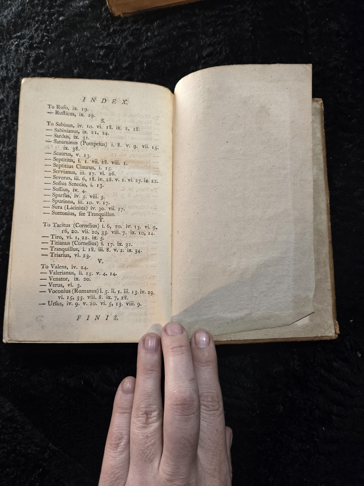18th Century two volumes of an antique, leather-bound edition of Pliny’s Letters