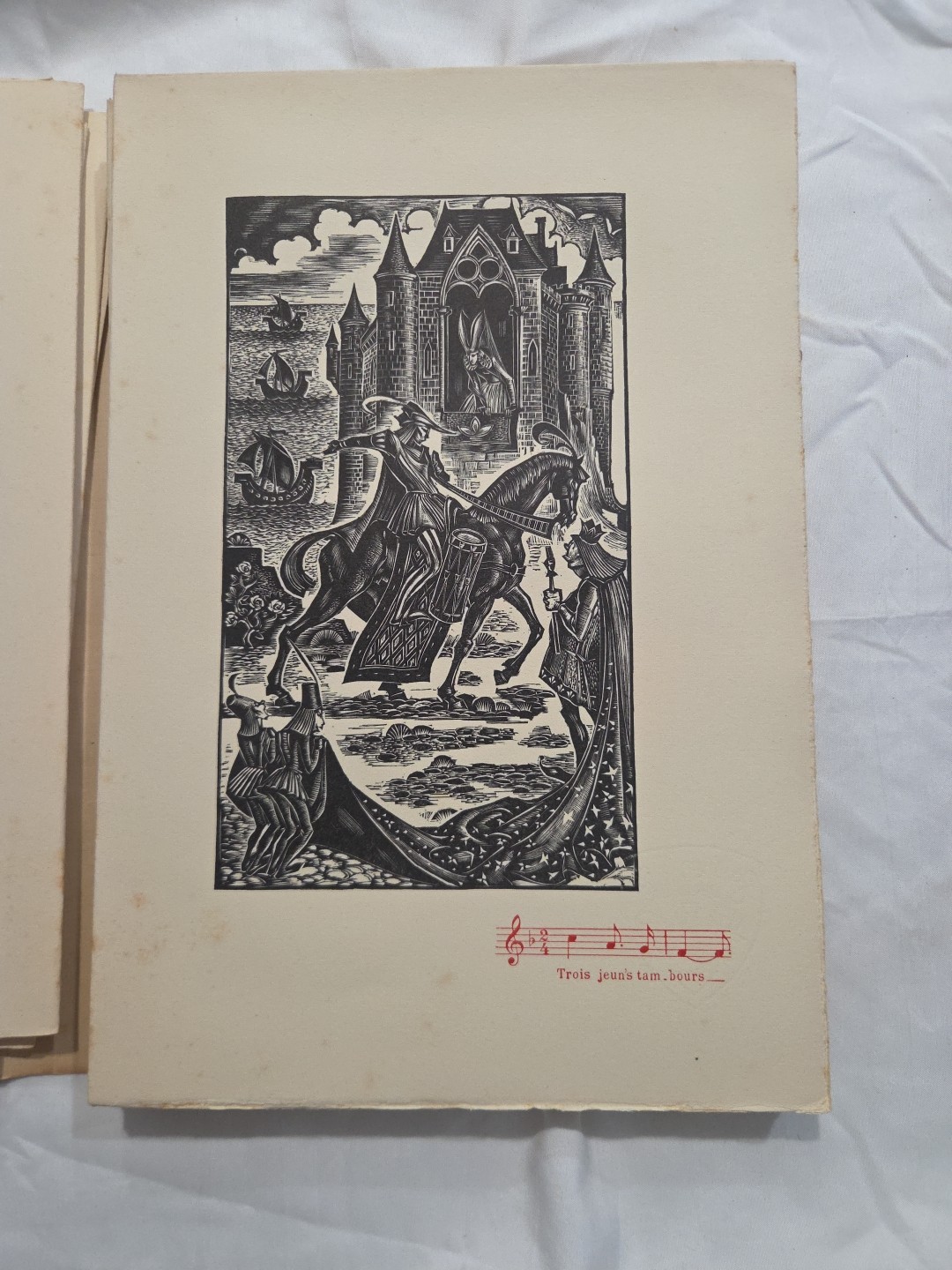 1950 Vieilles Chansons De France. Unbound, 33 Woodcuts Slipcase W/Wear Lemagny