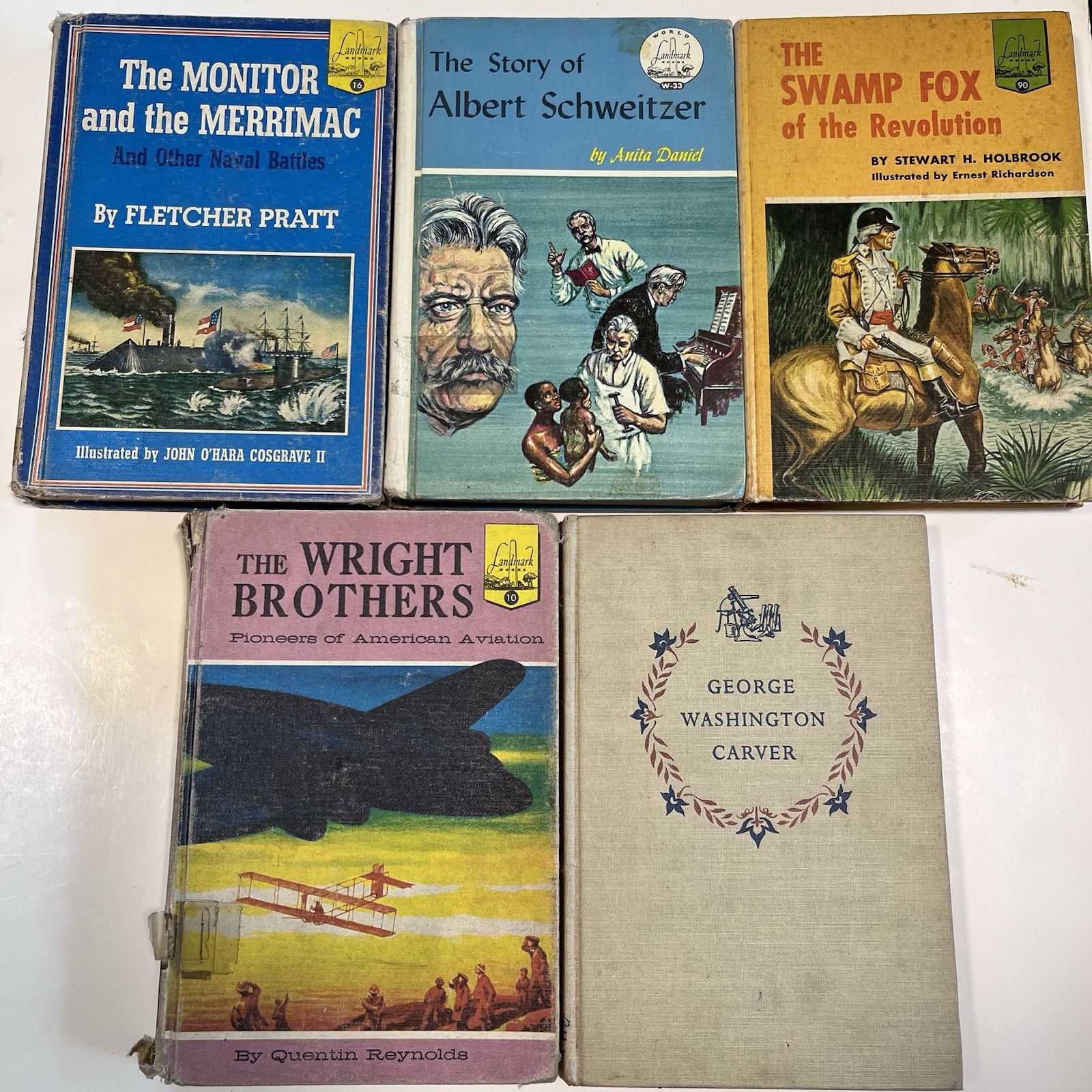 Vintage Landmark Books Lot of 5 Random House 1950s History Set Children’s Read