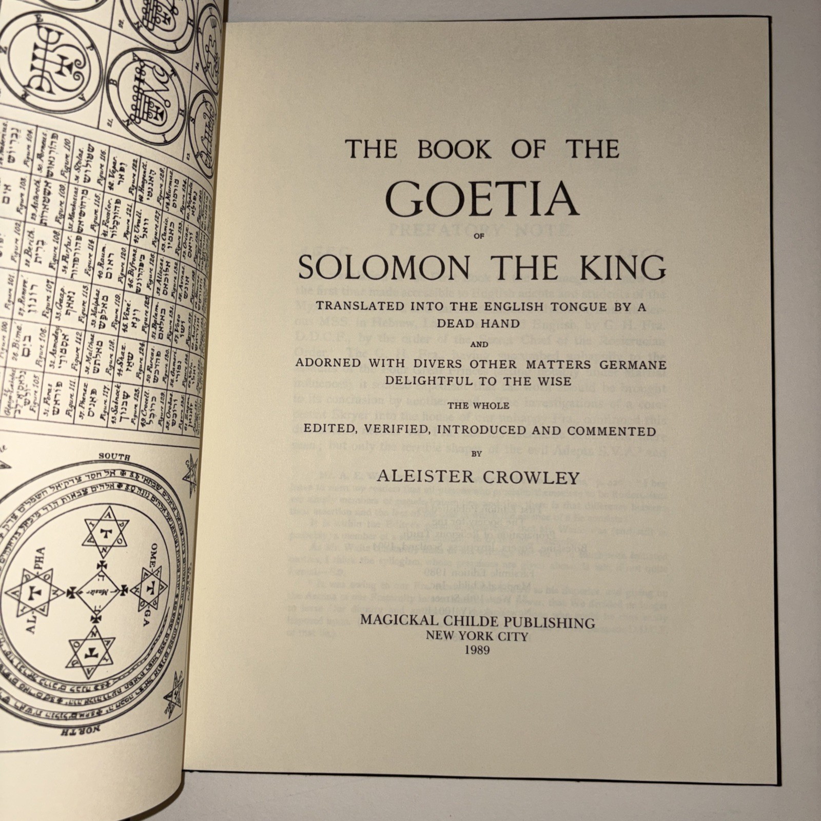 Aleister Crowley BOOK OF GOETIA or SOLOMON THE KING Magickal Childe 1989