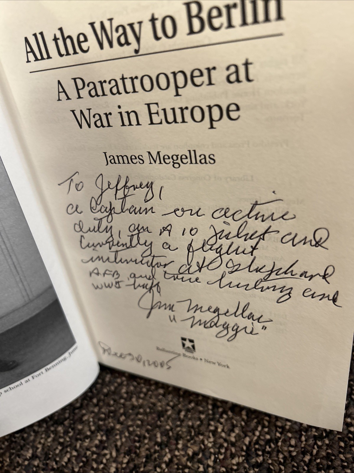 All the Way to Berlin 2003 book First edition Signed Magellas 82nd Airborne VG