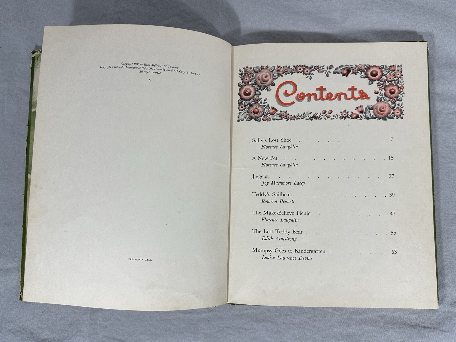Vintage 1948 The Everyday Story Book Rand McNally Illustrated Children’s Book