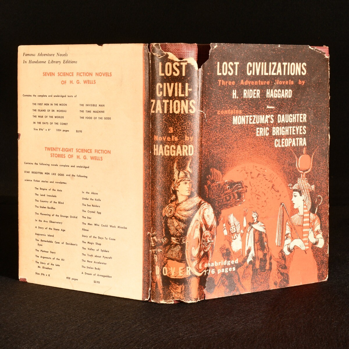 1953 Lost Civilizations Three Adventure Novels by H. Rider Haggard Dust Wrapper