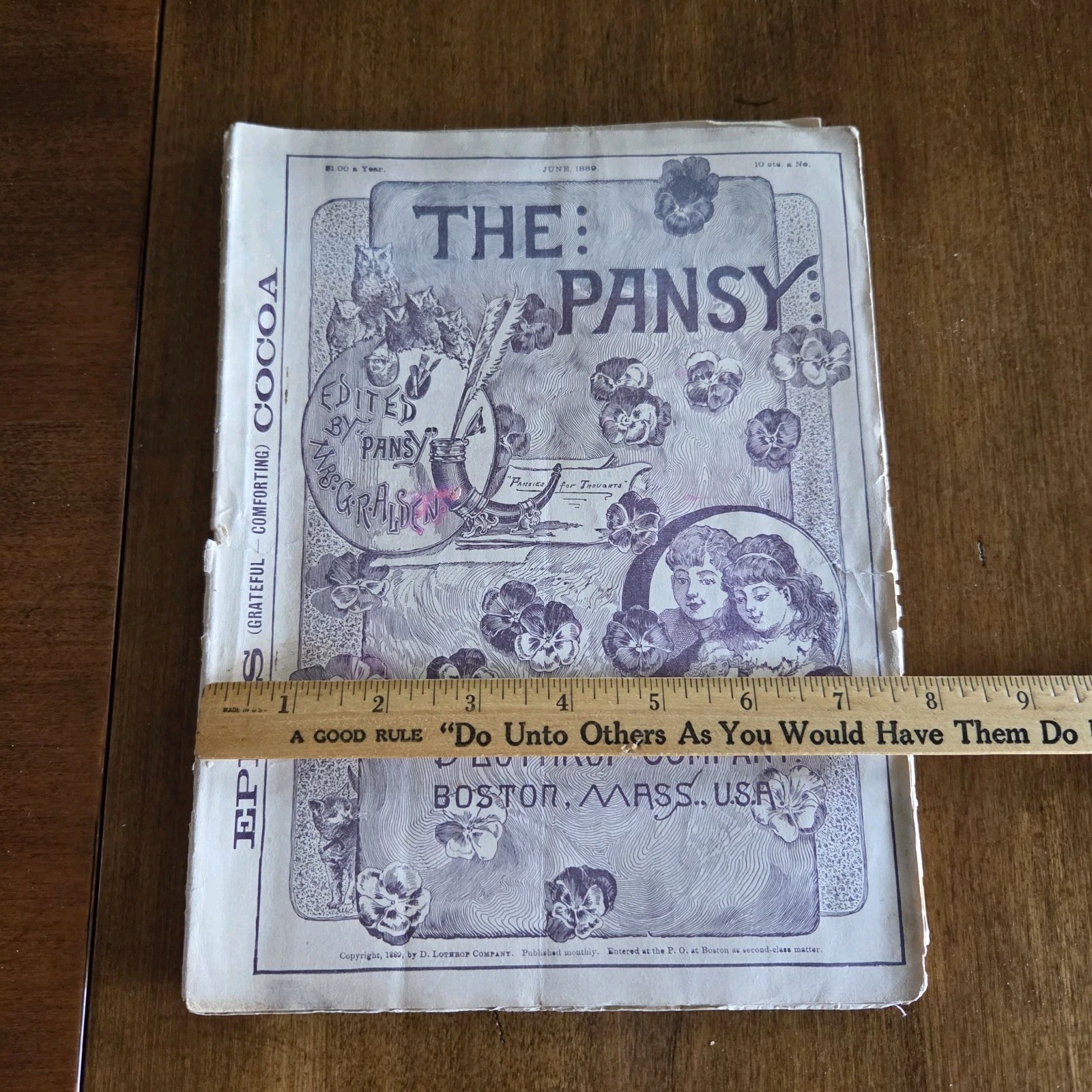 Antique June 1889 The Pansy Paper Magazine Victorian Children’s Stories Alden