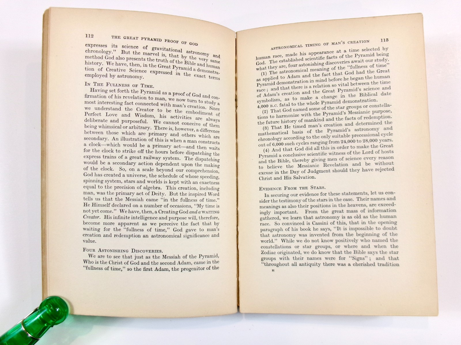 1932 The Great Pyramid as Proof of God, Astronomical Timing, 1st Ed.