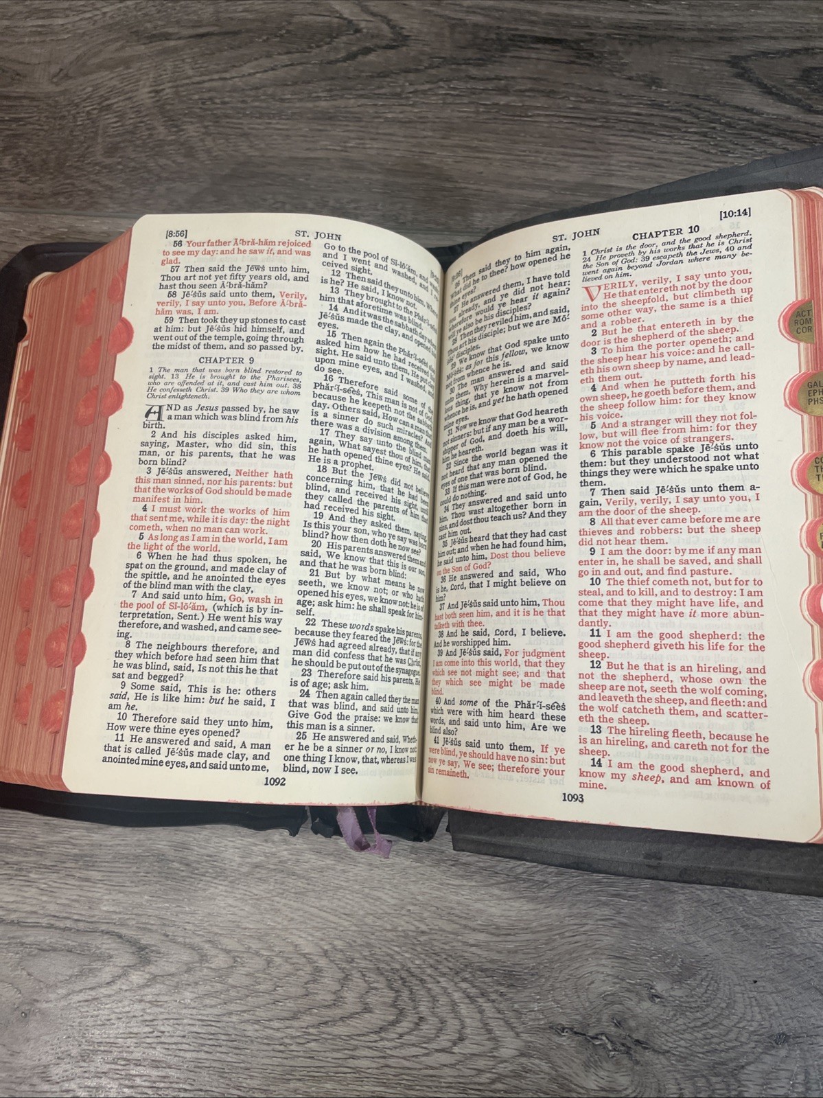 Holy Bible KJV 1947 Red Letter Large Type Spencer Press Genuine Leather