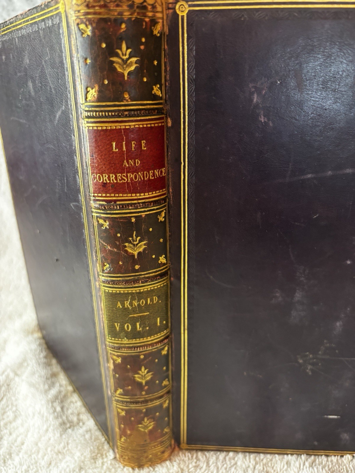 1844 The Life & Correspondence of Thomas Arnold Vol. I Leather Gold Leaf Binding