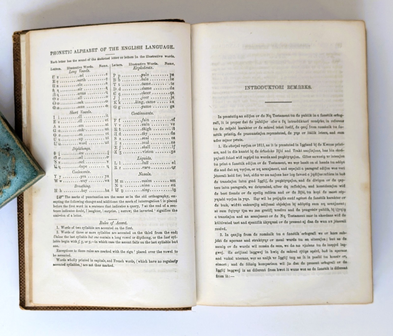 1861 NU TESTAMENT OV UR LORD AND SAVYOR JEZUS KRIST Rare PHONETIC NEW TESTAMENT