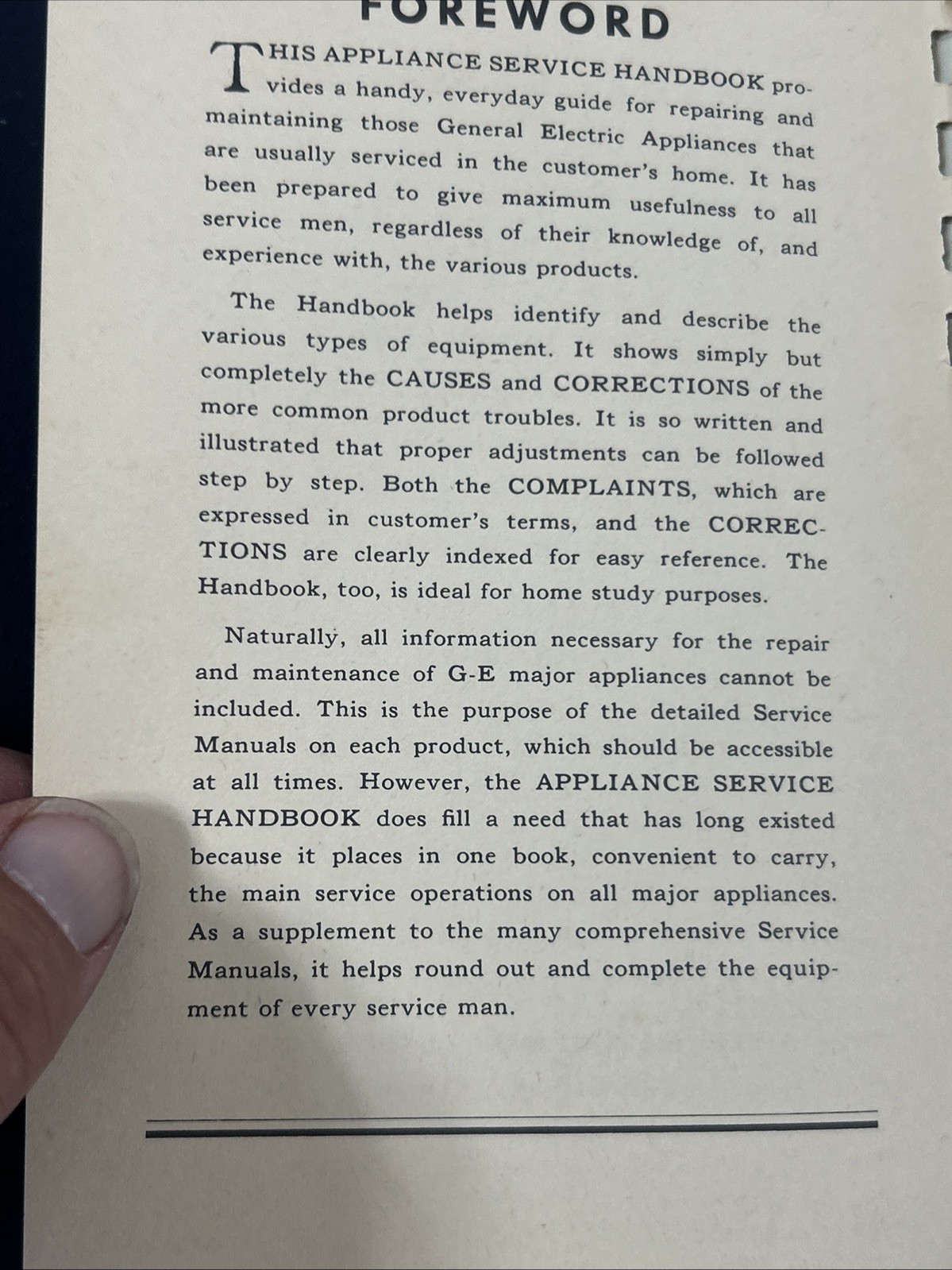Appliance Service Handbook – General Electric (Spiral, Paperback, 1944)