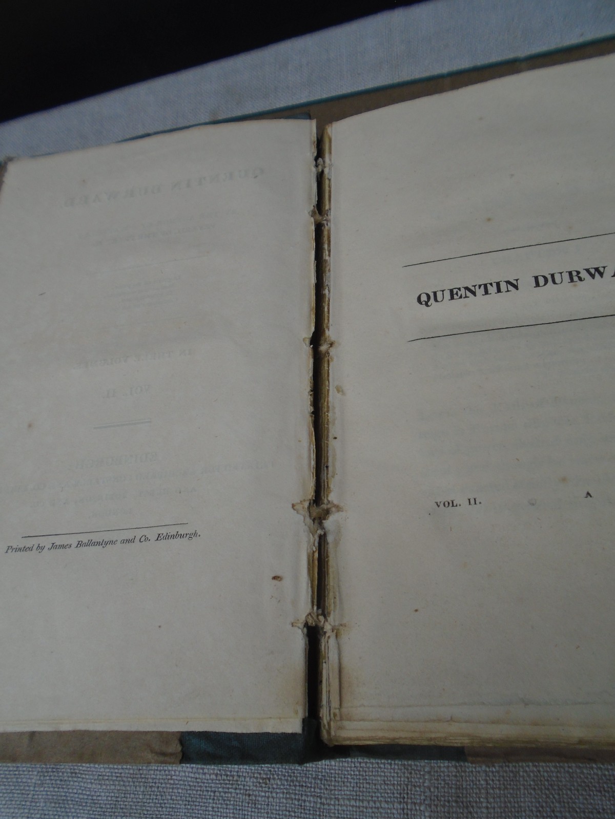 Scarce 1st Ed 3 Vol Complete Quentin Durward 1823 Sir Walter Scott Boxed
