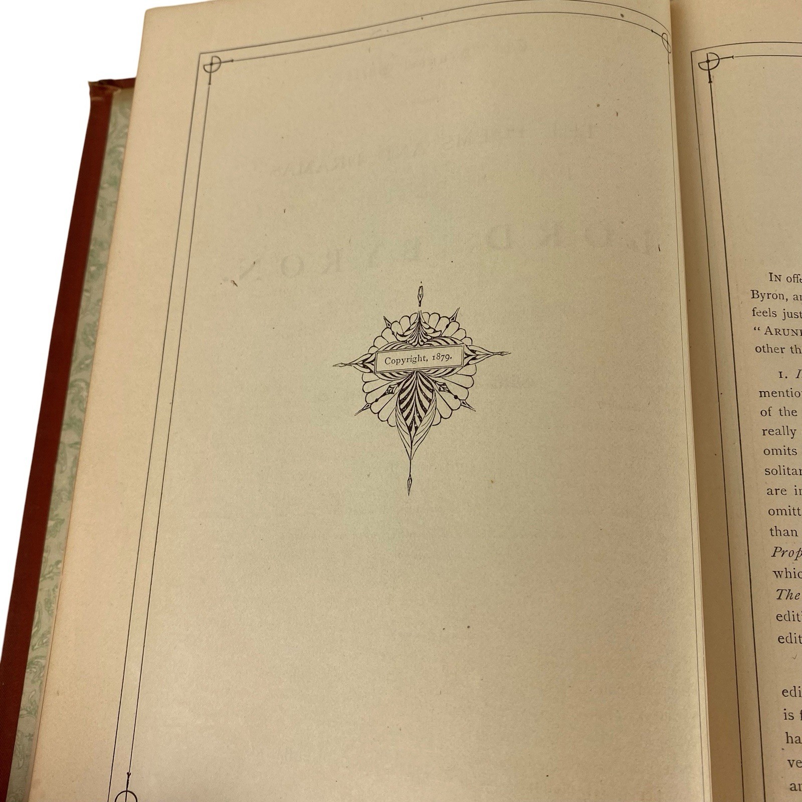 Antique Byron Illustrated Poetical Works 1879 Arundel Printing Gilt Poems Dramas