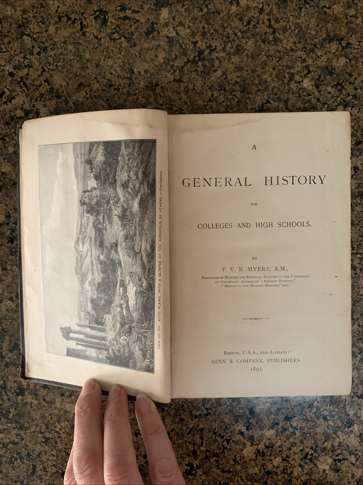 ANTIQUE – A General History For Colleges And High Schools By P. V. N. Myers 1893