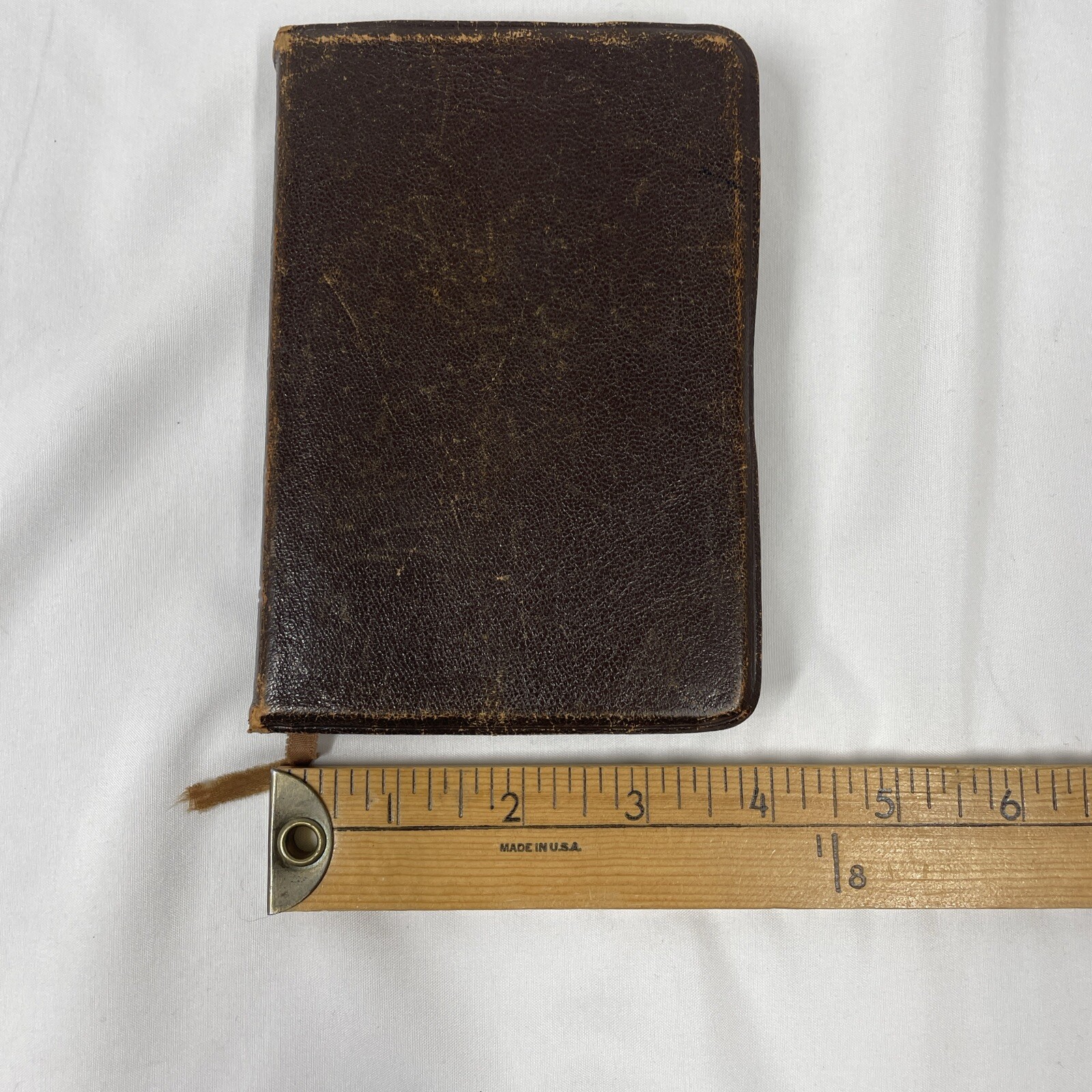 Leather Bible Silk Sewn India Pocket Book Vintage
