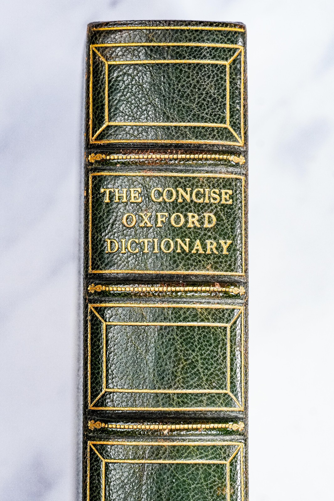 Rare Luxury Edition Concise Oxford Dictionary 1934 Leather Spine Antique Book