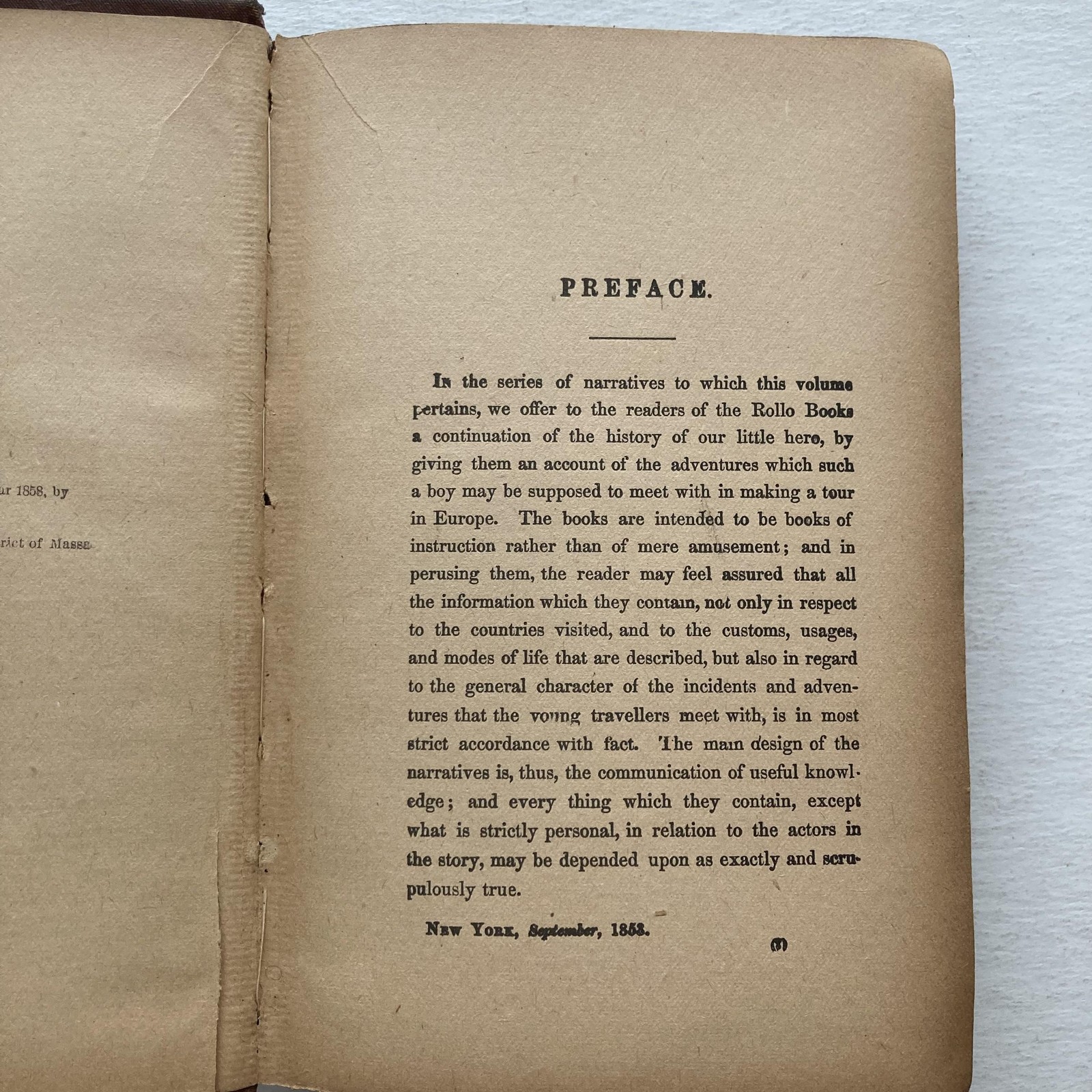 Vintage 1858 Rollo On The Atlantic Jacob Abbott Hurst Brown Cloth HC Juvenile