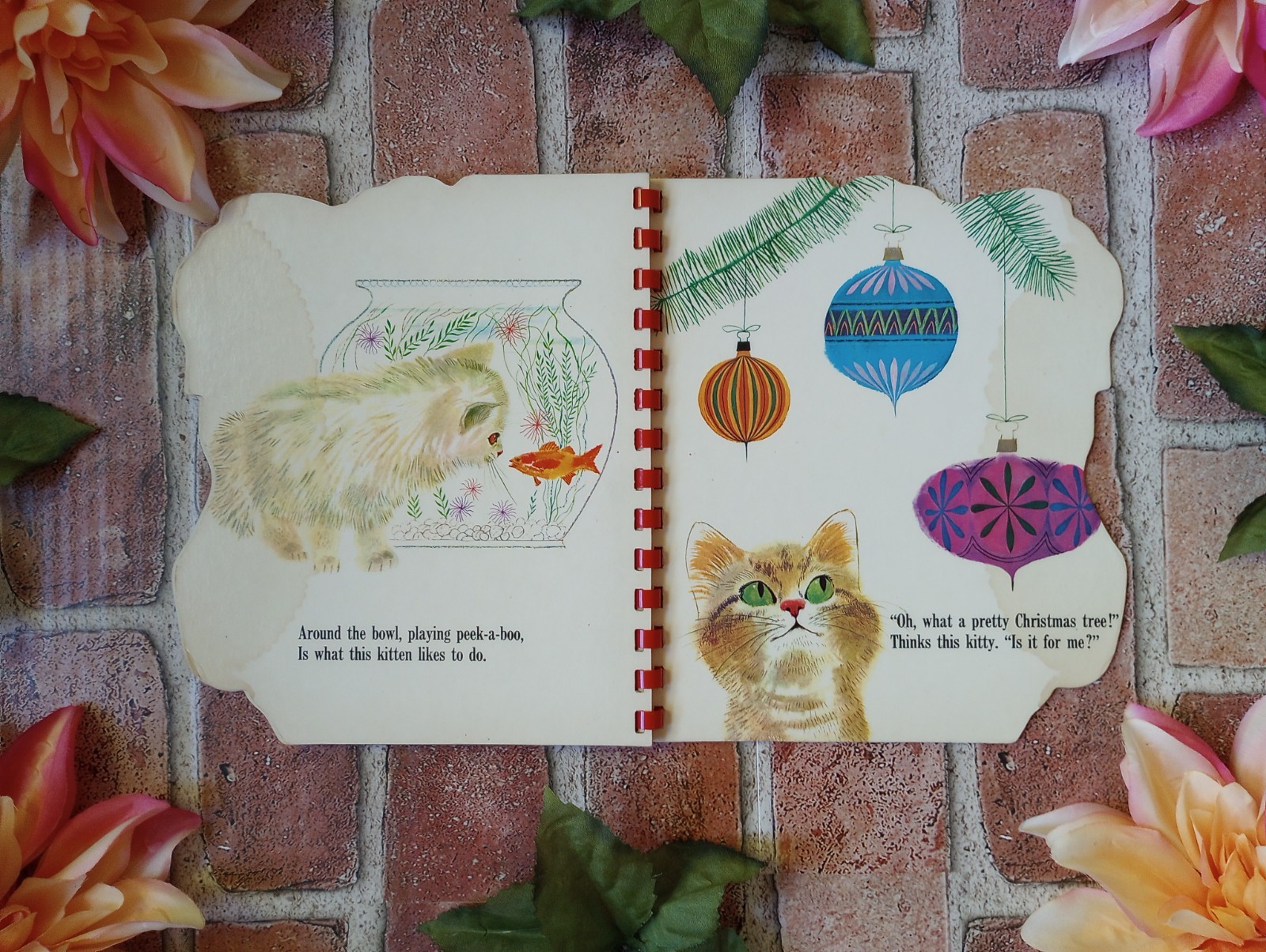 Christmas Kitten A Sturdi-Contour Book Vintage 1960s Children’s Board Book