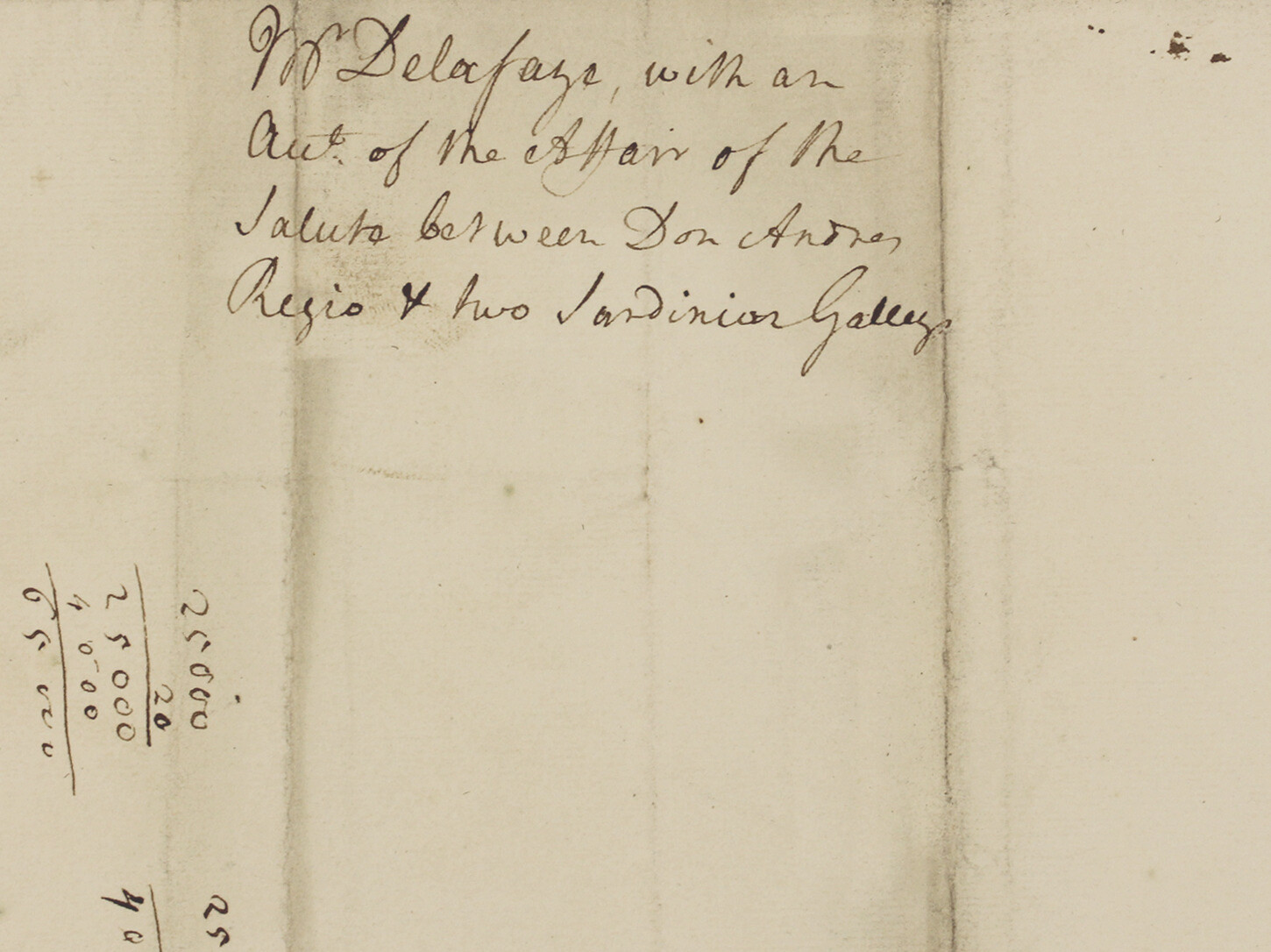 1732 Naval Manuscripts – Mediterranean Salute – Admiral Wager + Duke Newcastle