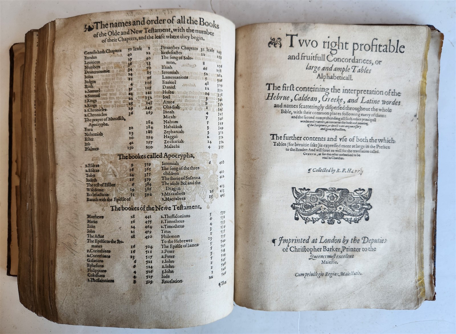 1594 BIBLE in ENGLISH antique Old & New Testament CHRISTOPHER BARKER 16th cent.