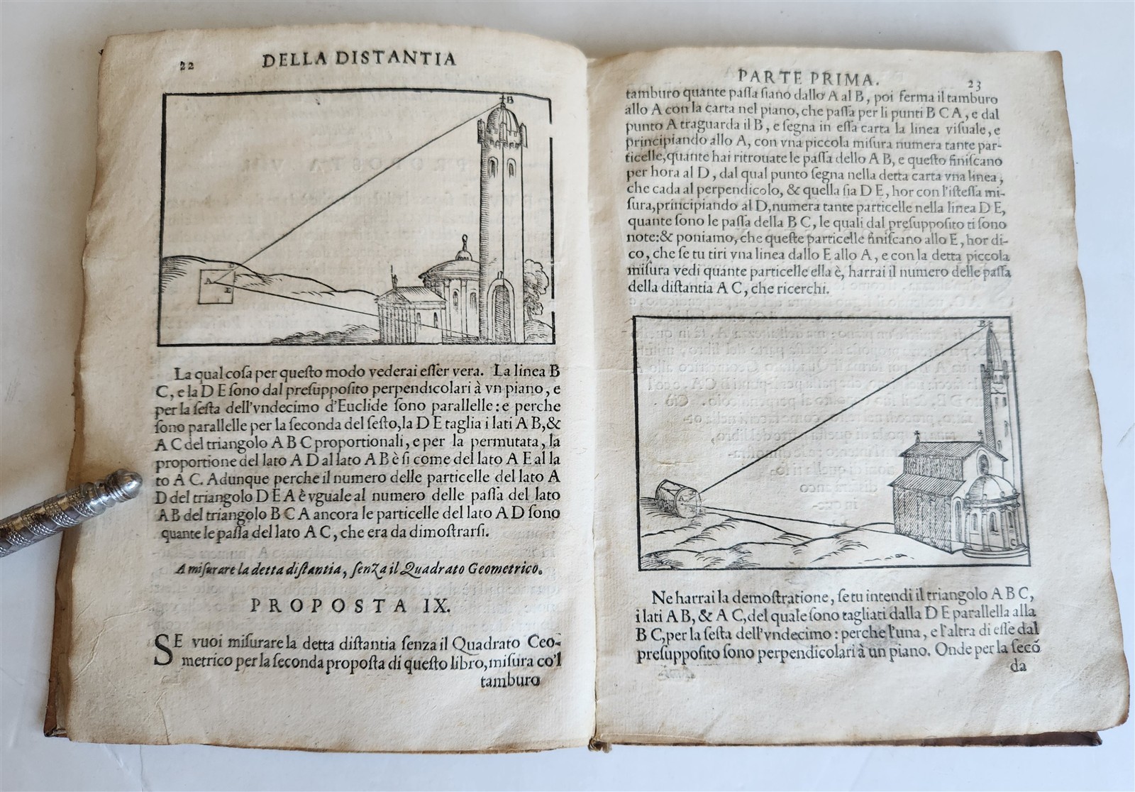 1595 GEOMETRY ILLUSTRATED antique GEOMETRICI di SILVIO BELLI VICENTINO