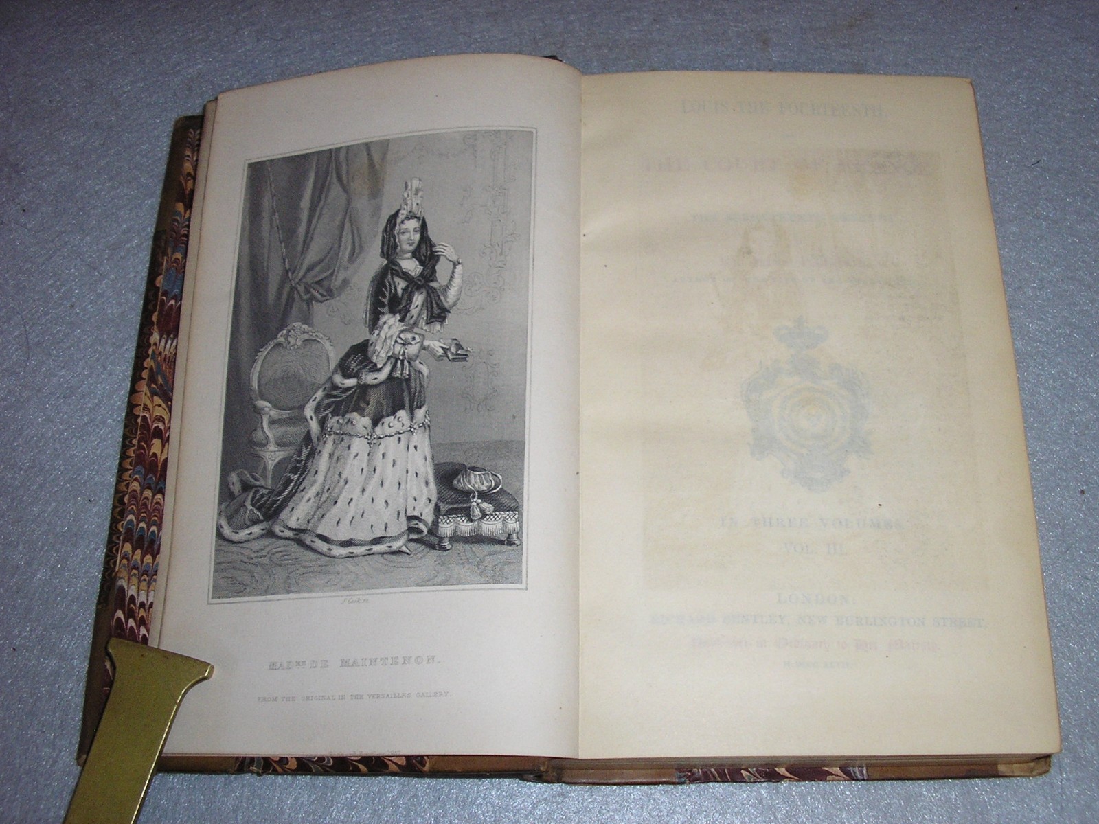 Antique France History Books Life of Louis XIV Pardoe Illustrated Leather 1847