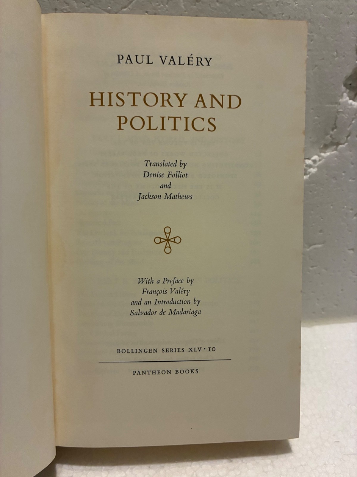 HISTORY and POLITICS by Paul Valery, 1962, Bolligen Series XLV