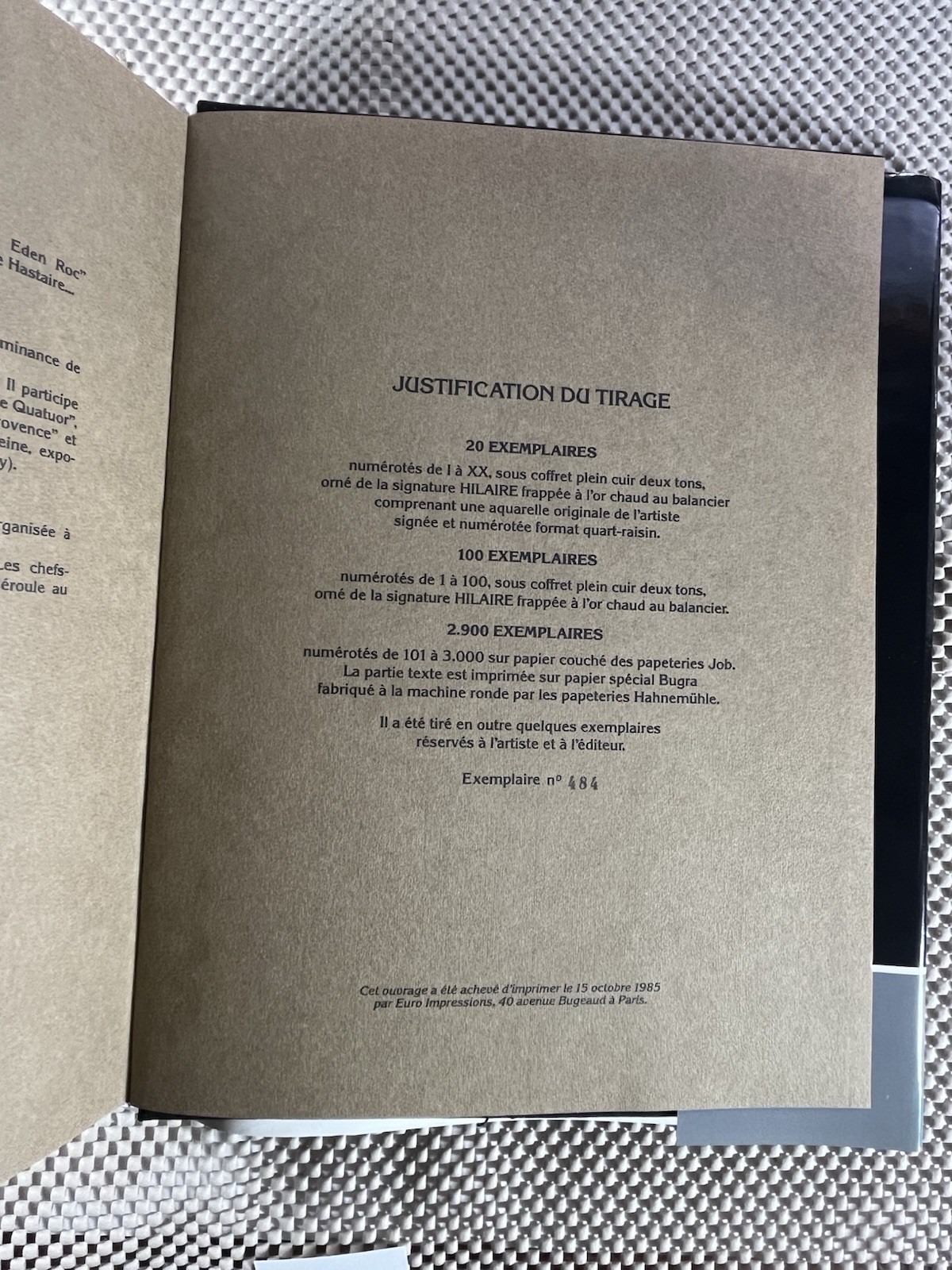 1980s French Art Book ~ Hilaire ~ Éditions Alain Daune Paris ~ No. 484/3000 HC