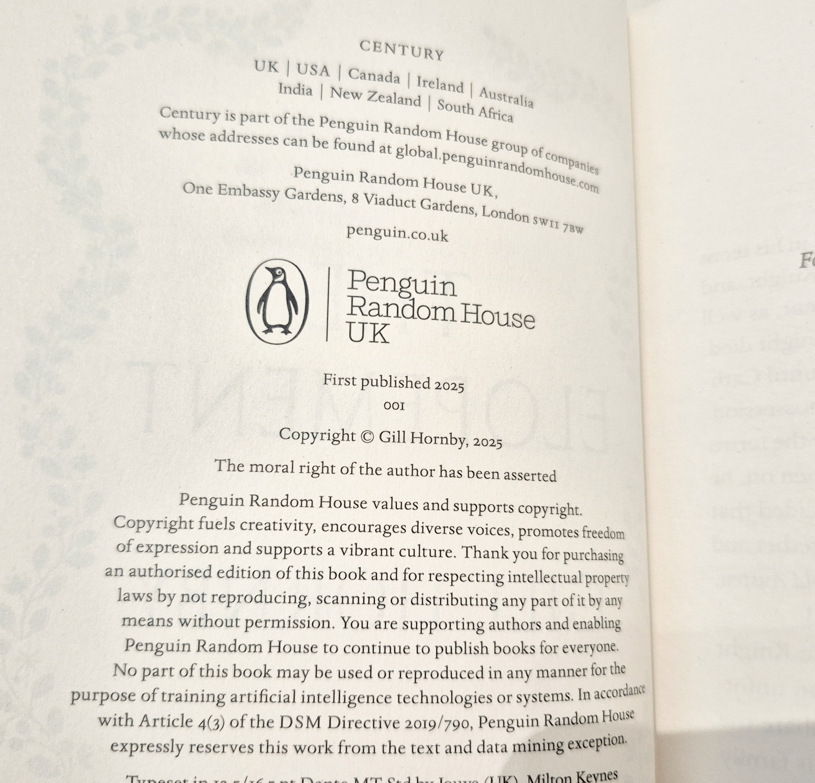 The Elopement – SIGNED – Gill Hornby – 1st LTD ed / 1st imp – Excellent cond