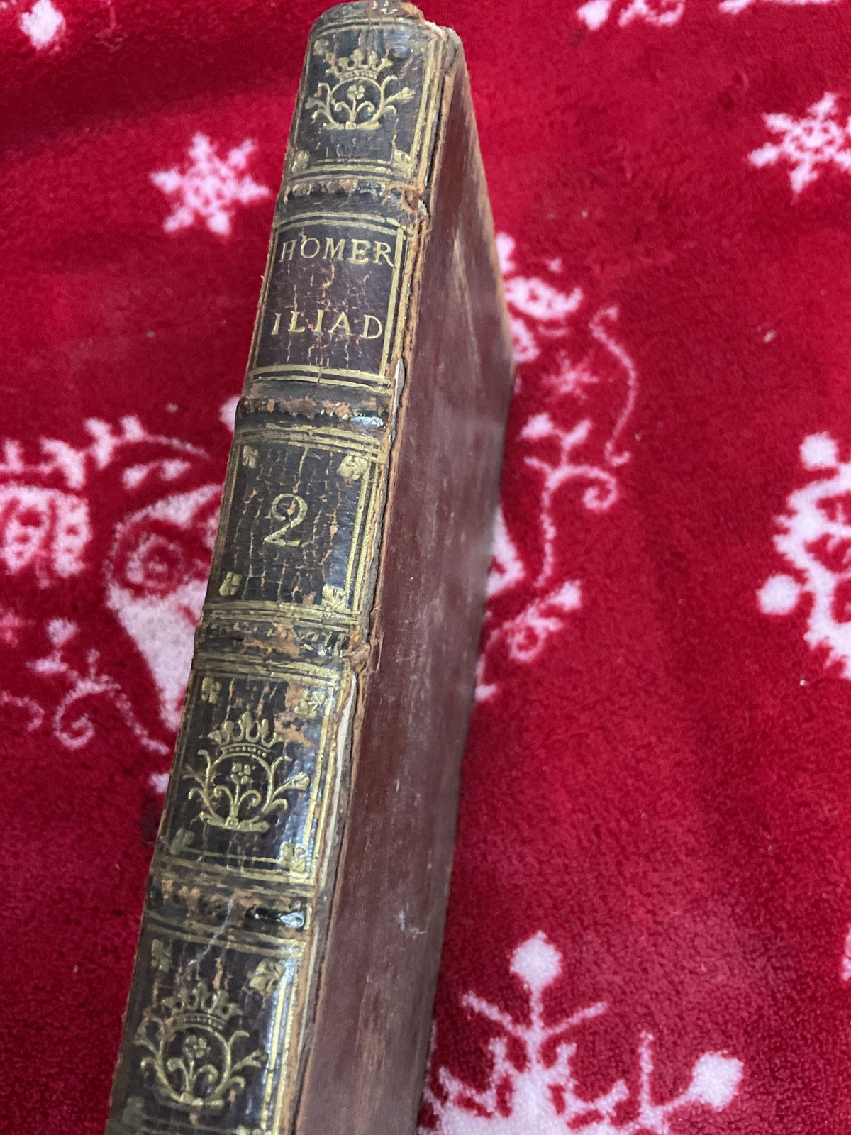 Antique 1732 THE ILIAD OF HOMER HARDBACK LEATHER BOUND ALEXANDER POPE rare
