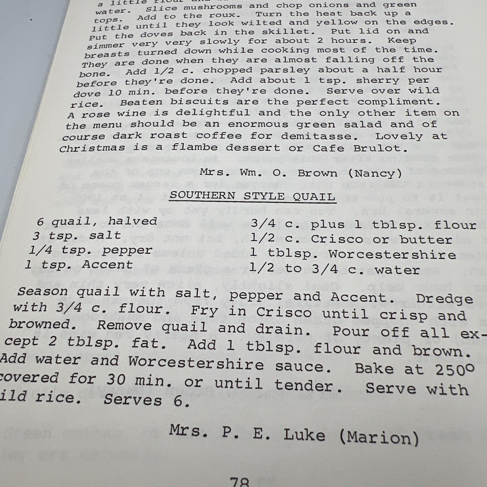THE WESTCHESTER GARDEN CLUB COOK BOOK Houston Texas First Edition 1971
