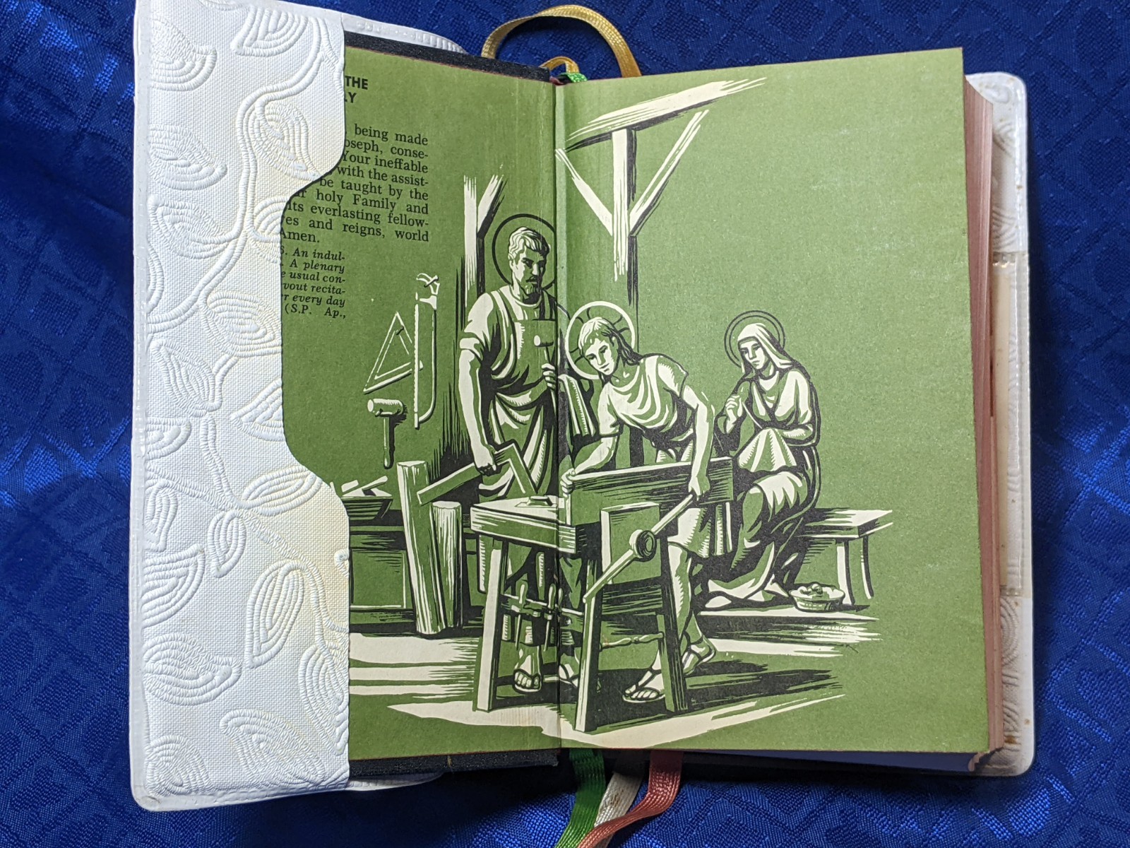 St. Joseph Daily Missal 1962 Catholic Prayer Book White Leather UNIQUE CVR PHOTO