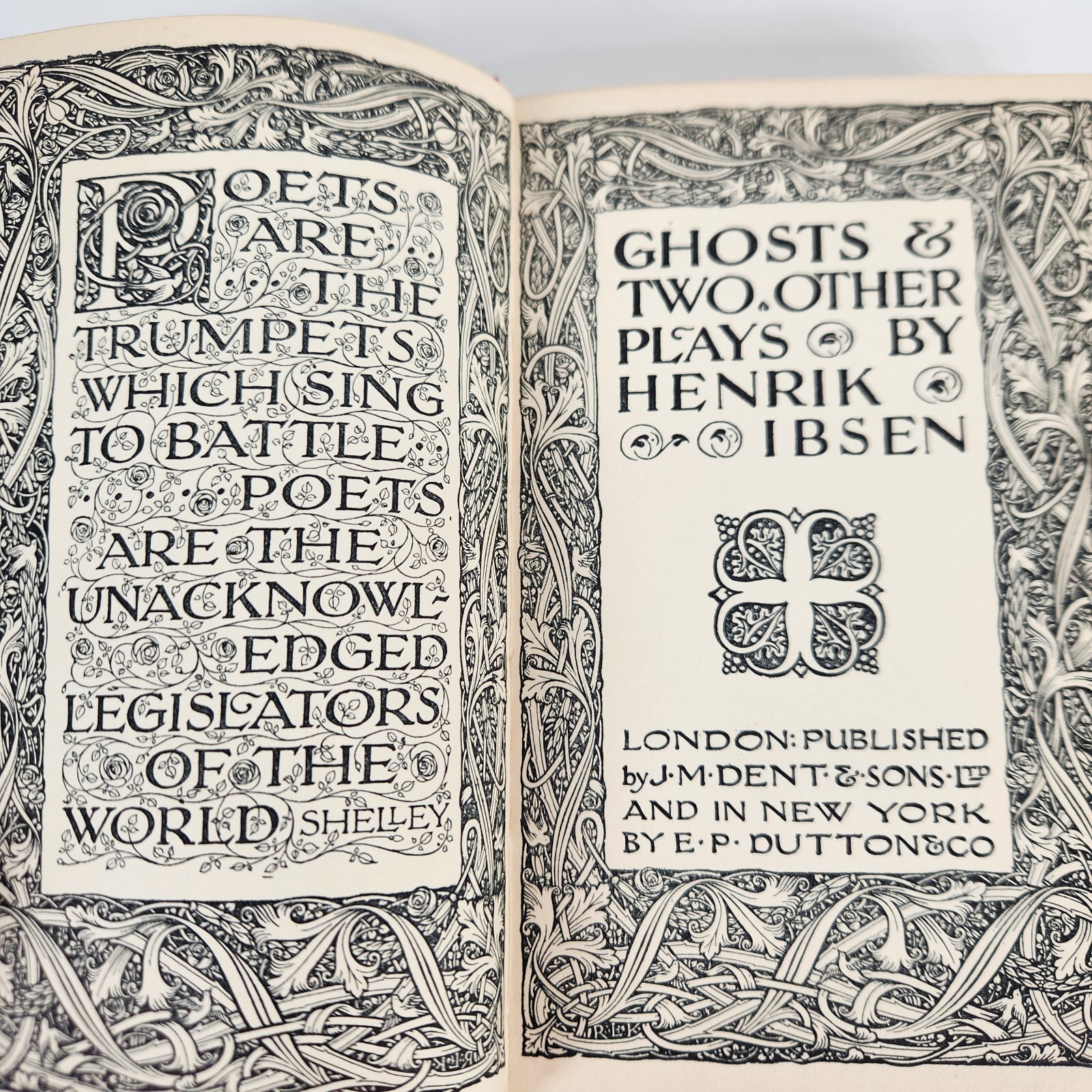 Ghosts and Two Other Plays Henrik Ibsen 1911 First Edition Embossed Leather