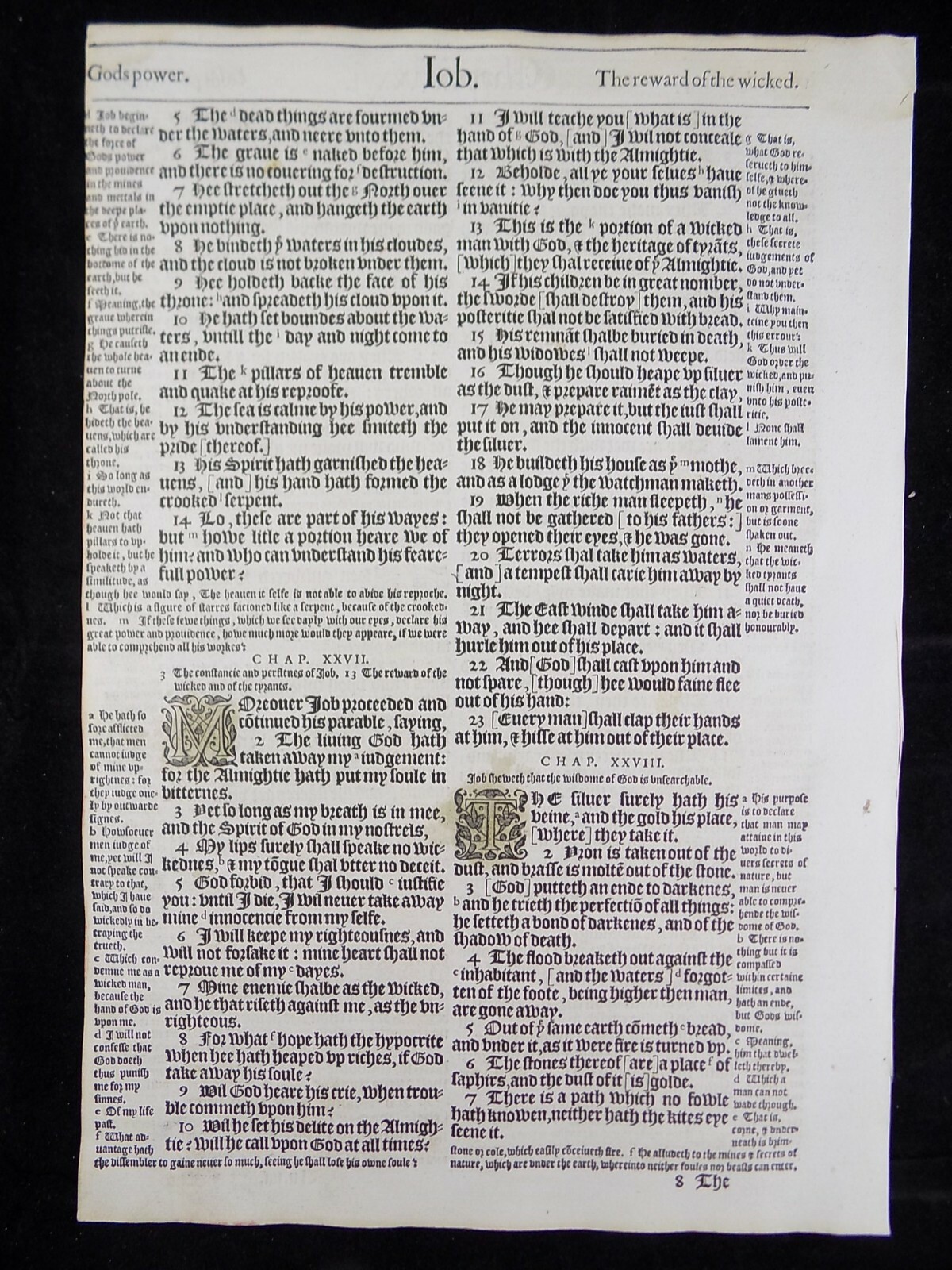 1583 Noblest Geneva Bible Folio- Book of Job- YOU PICK