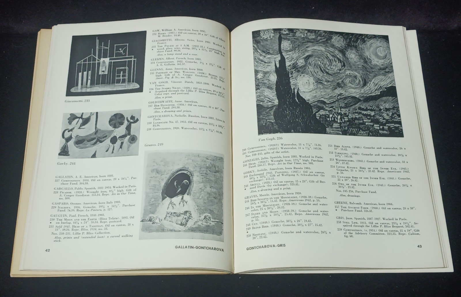 PAINTING AND SCULPTURE IN THE MUSEUM OF MODERN ART BOOK- 1942