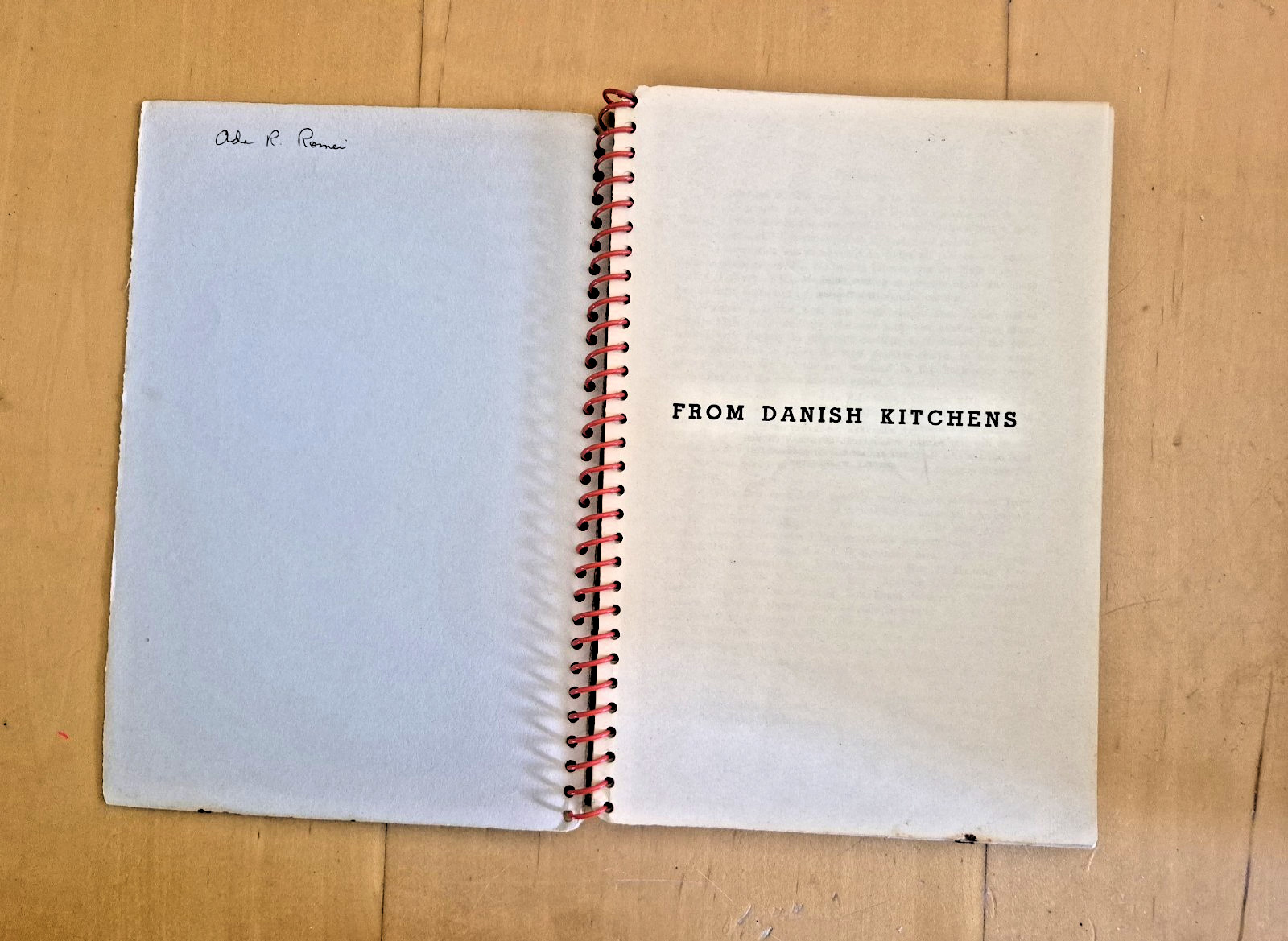 From Danish Kitchens Cookbook 1941 Vintage Cookbook Spiral Reading Copy DAMAGED