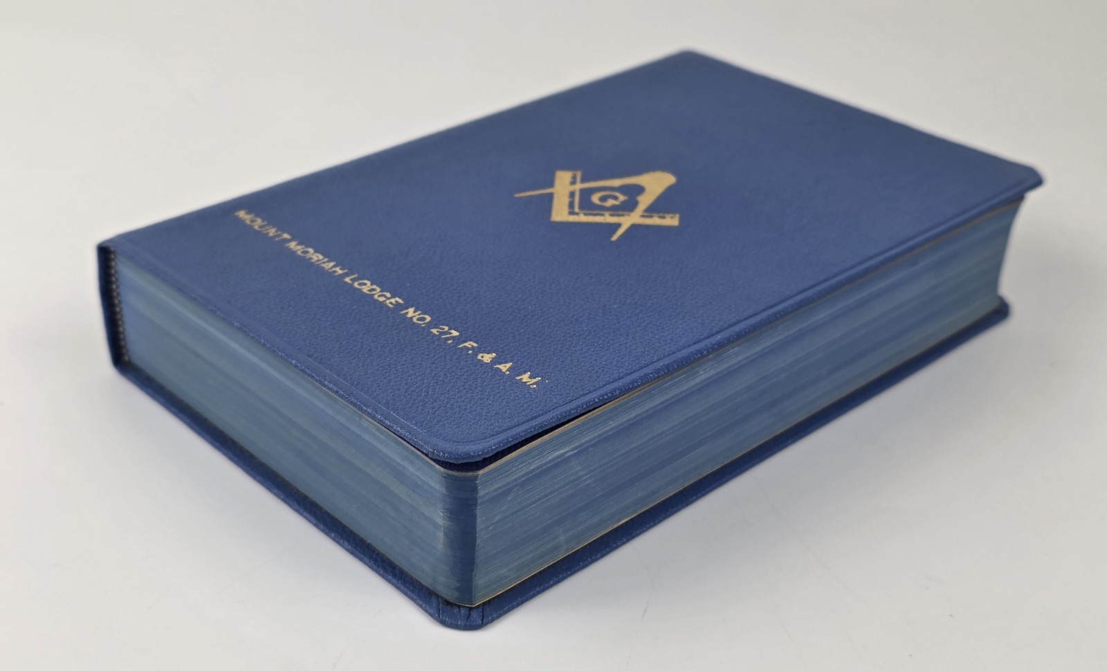 Pristine 1960s Masonic Bible Blue Holman Mt Moriah Lodge 27 NY Unused Signed KJV