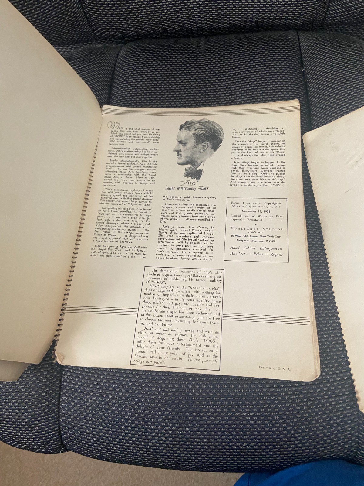 Original 1935 First Edition “DOGS” by ZITO – Spiral Bound Soft Cover Book