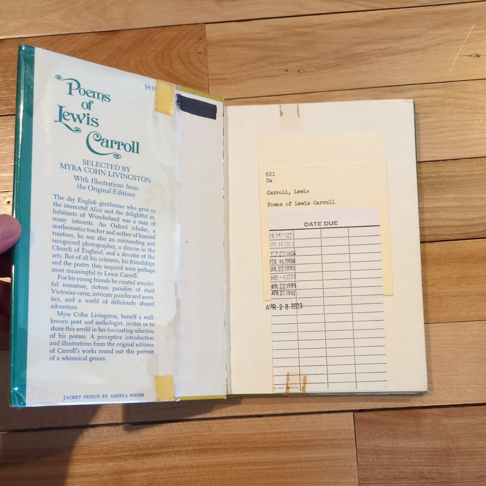 Poems Of Lewis Carroll by Myra Cohn Livingston Hardcover/DJ 1973 First Edition