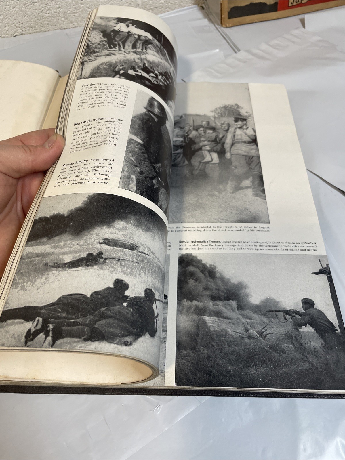 1946 Collier’s Photographic History Of World War II WW2 Hardback Book Vtg Pics