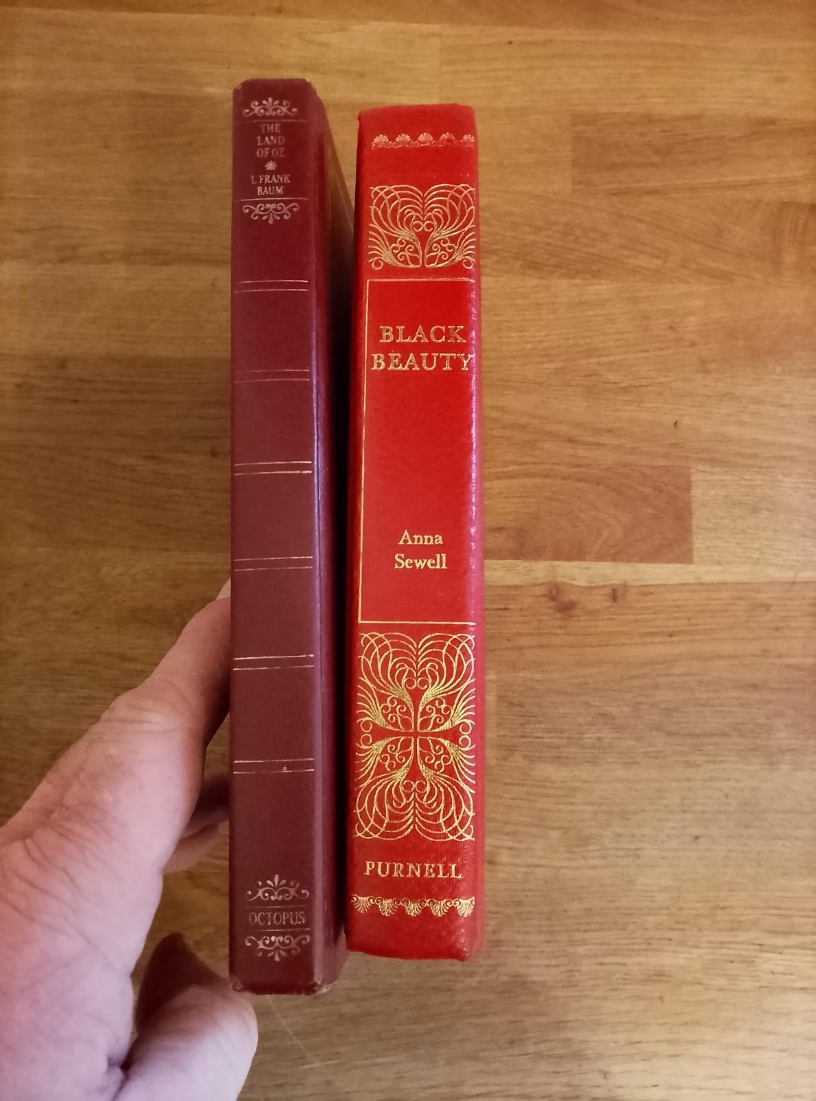 BOOK – X2 Children’s Classics HB Red Faux Leather Bundle Black Beauty Land Of Oz