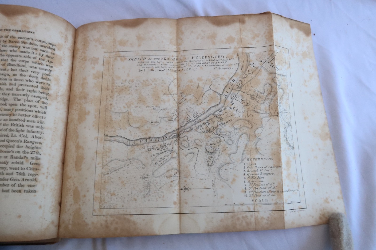 SIMCOE’S MILITARY JOURNAL 1844: Queen’s Rangers – 10 Folding Maps – READ DESC