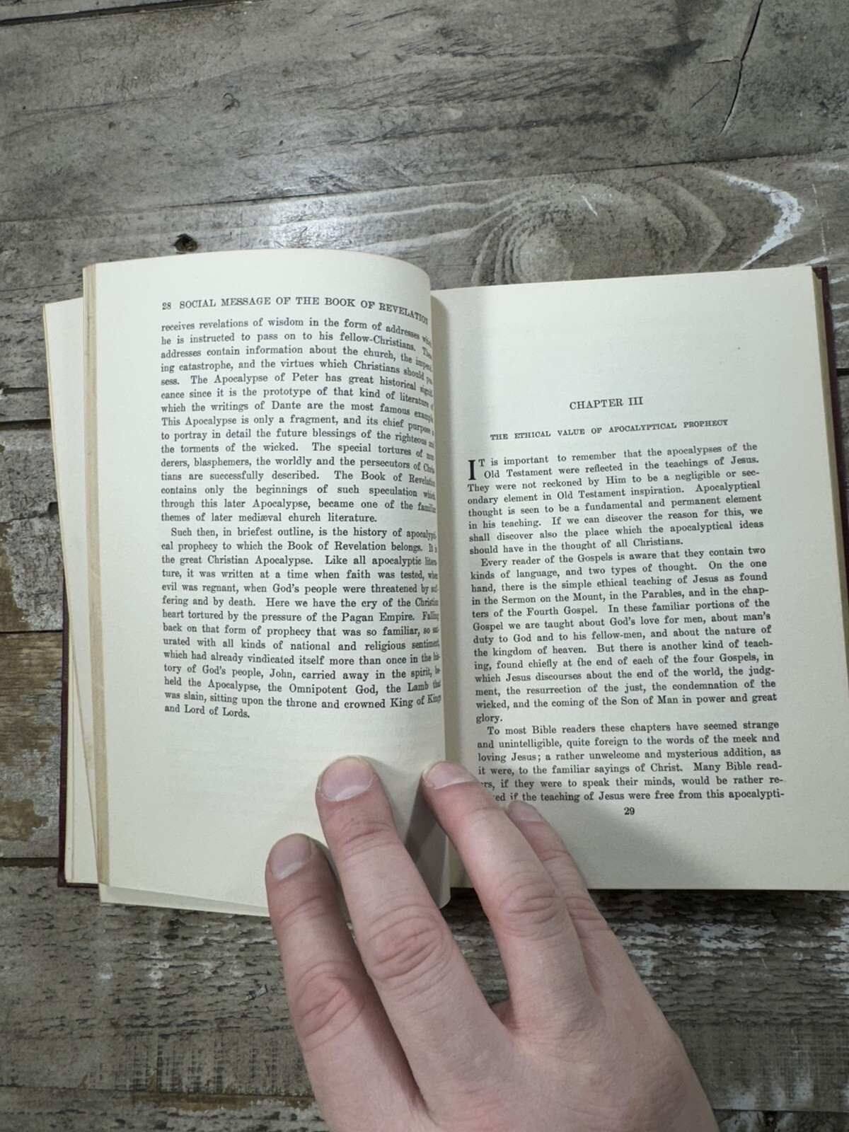 1920 Antique Religious Book “The Social Message of the Book of Revelation”