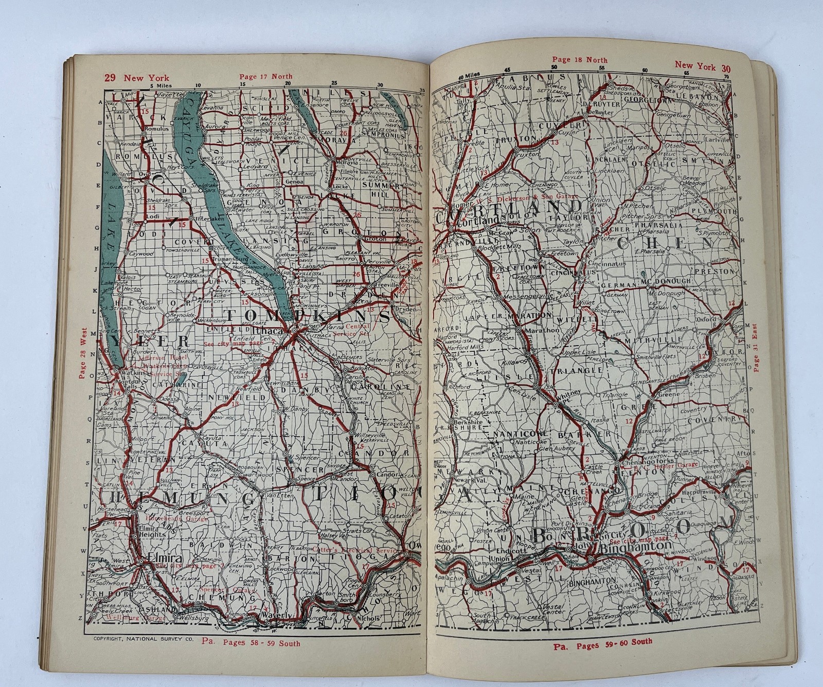 1925 Official National Survey Maps New York State Before Interstate Highways