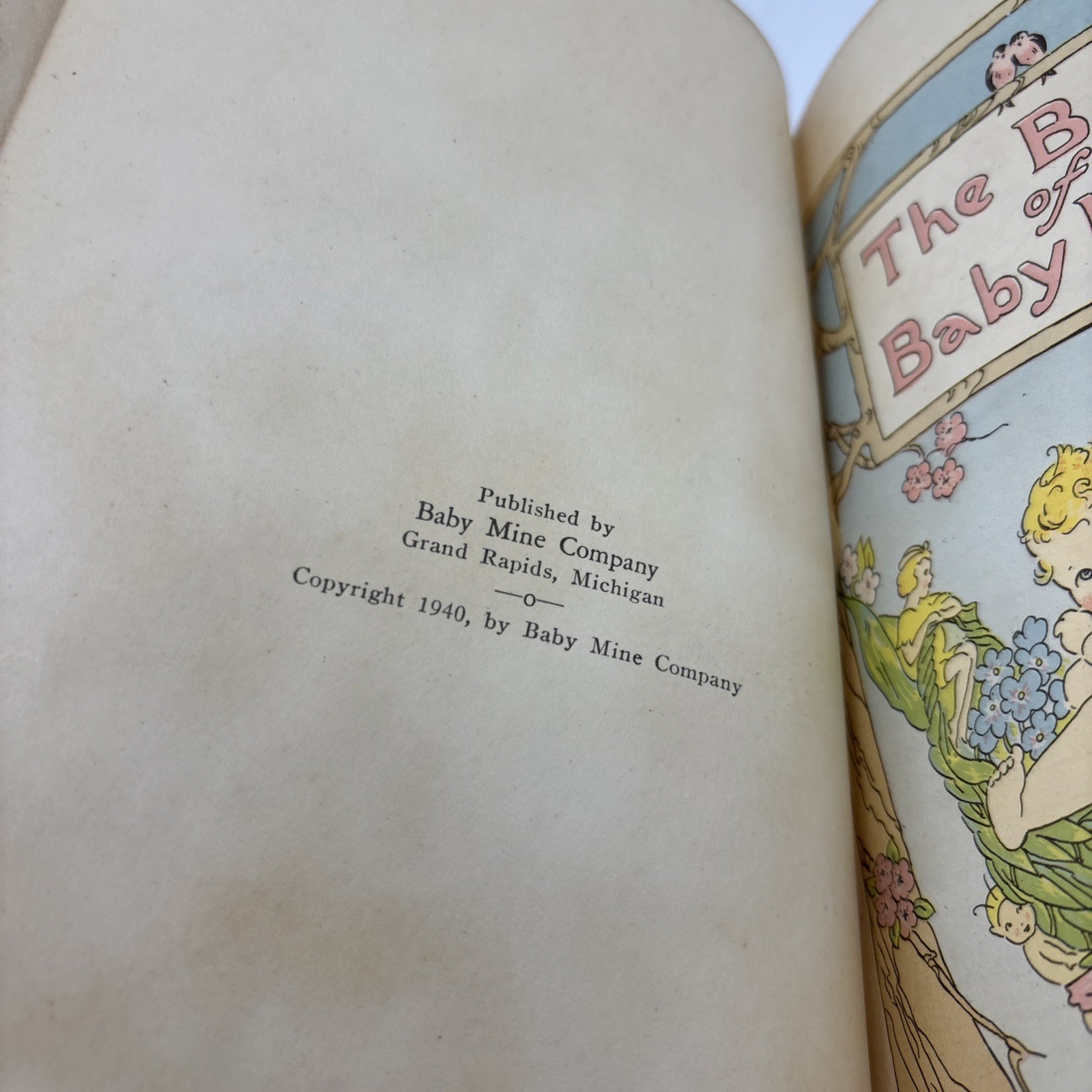 Baby Book of Mine 1940 Embossed Leather Cover Vintage
