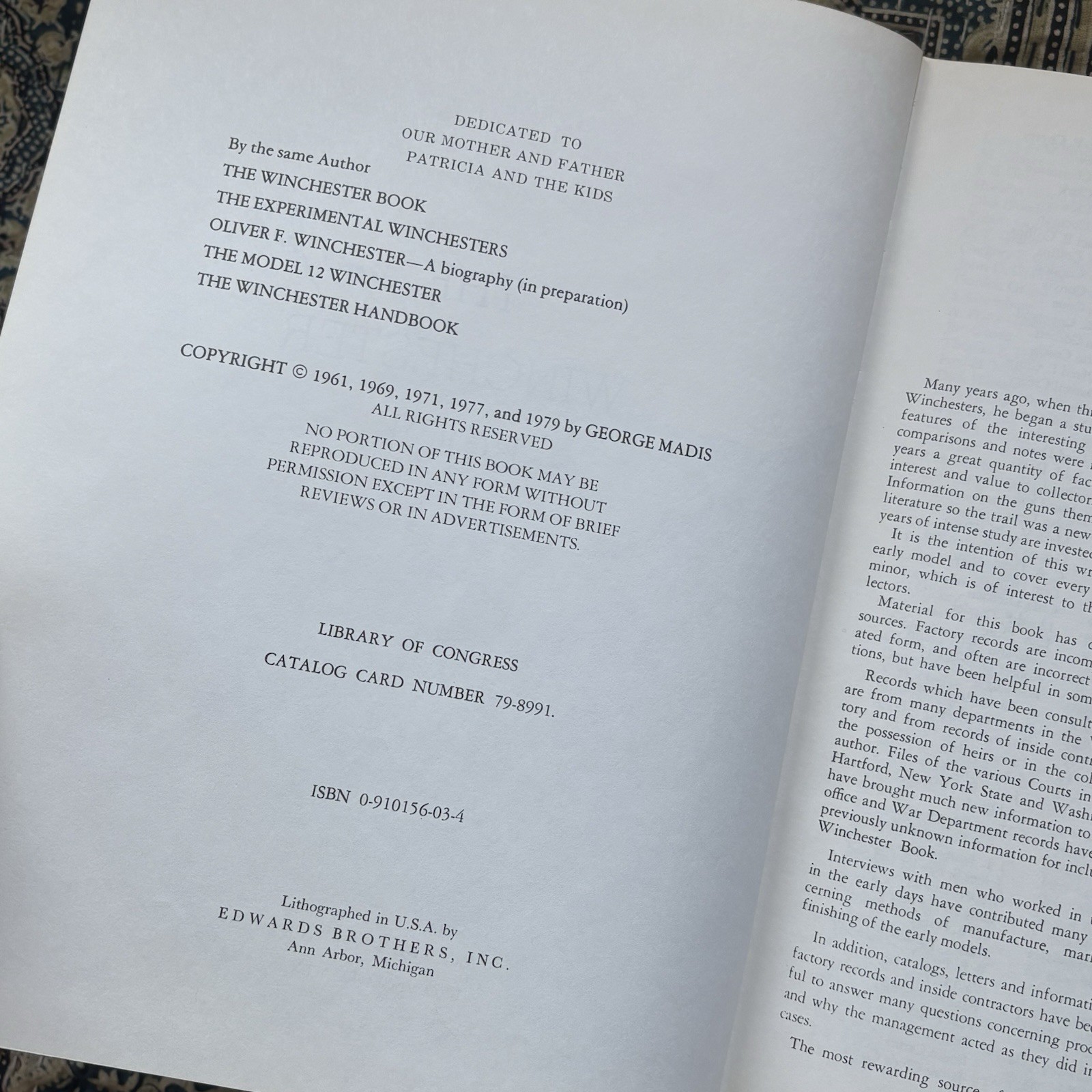 THE WINCHESTER BOOK – George Madis 1/1000 SIGNED 1979 Firearm Reference Catalog